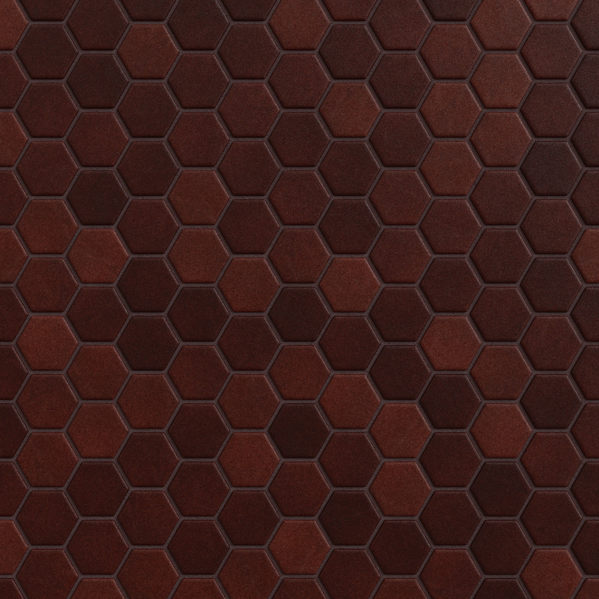1" Hexagon Sheeted Original Ceramic Mosaic Tile in Redwood