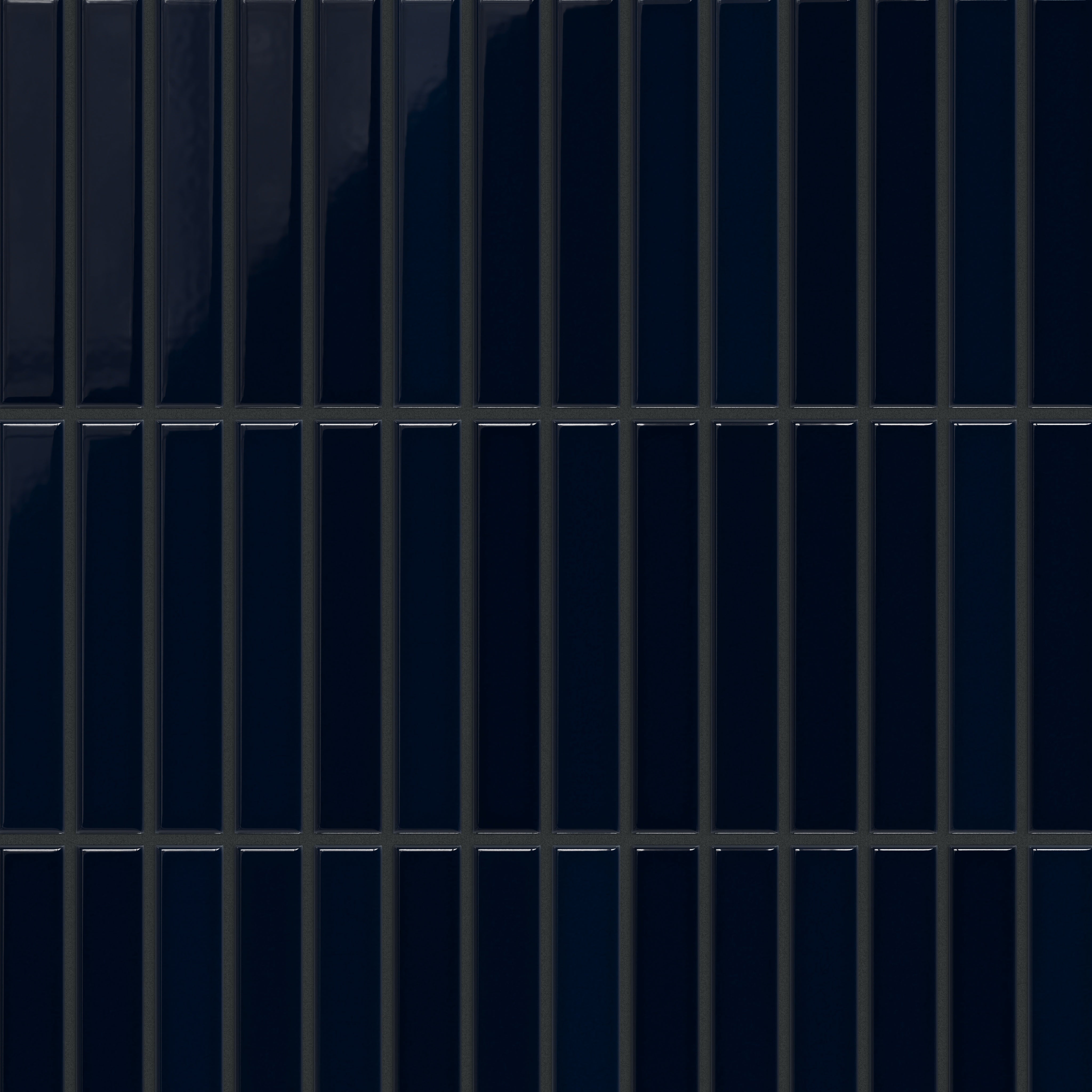 1x6 Straight Set Sheeted Original Ceramic Mosaic Tile in Navy Blue Gloss