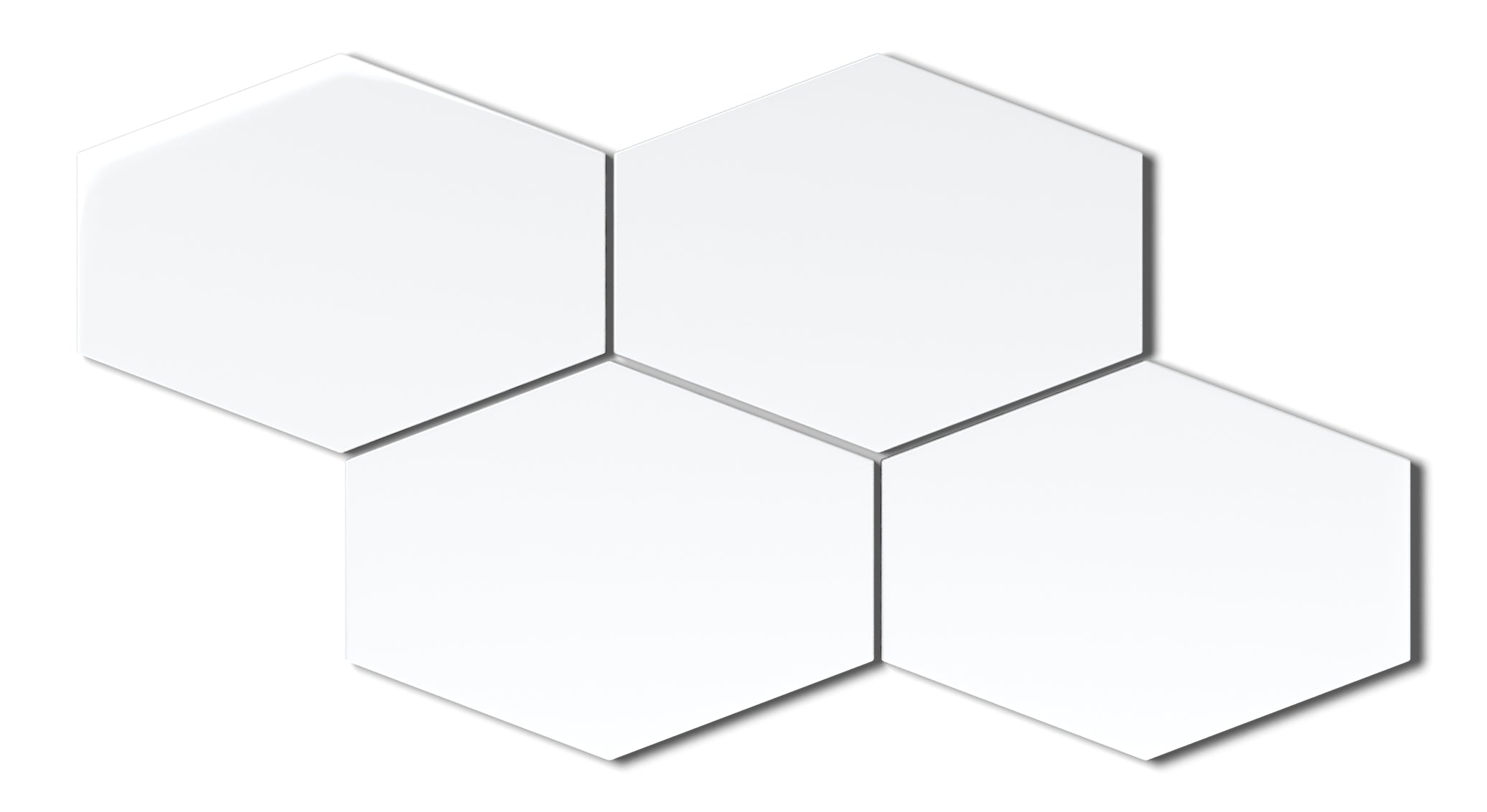 Elongated Hexagon Natural Press Ceramic Tile in Gesso Gloss