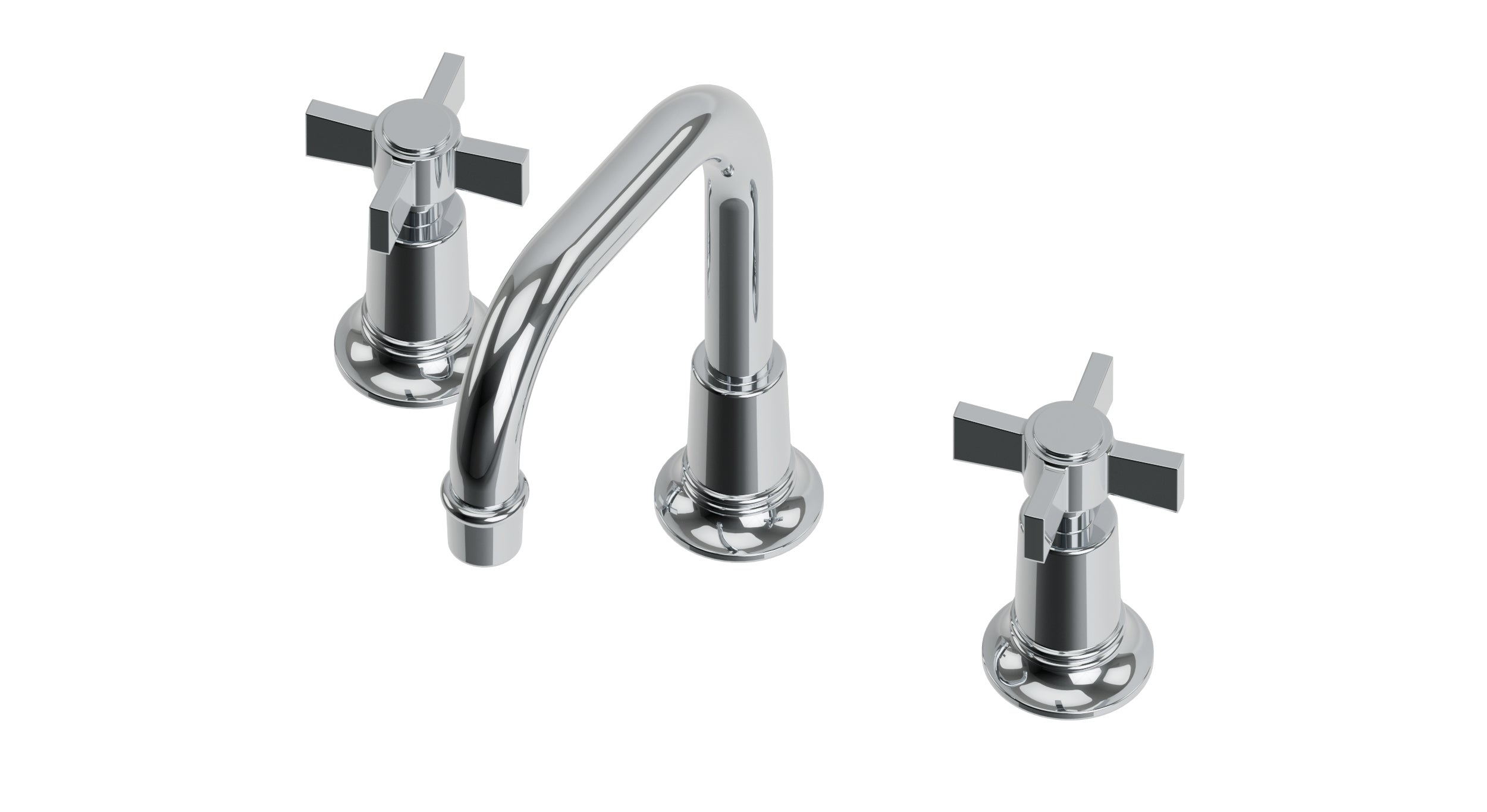 Emerson Two Handle Deck Mount Squaretop Lavatory Faucet with Defined Cross Handles
