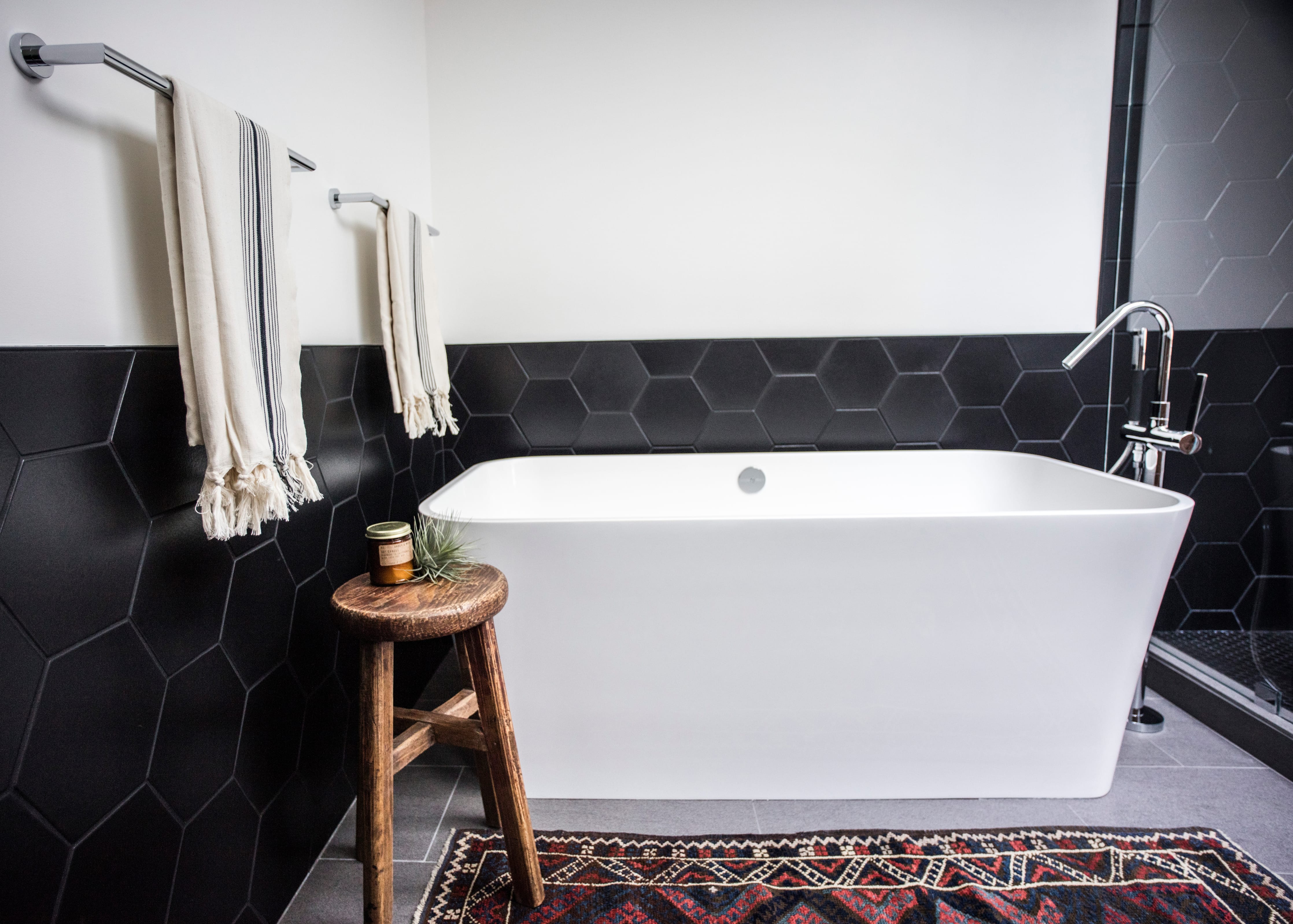 8" Hexagon Original Ceramic Tile in Raven Matte