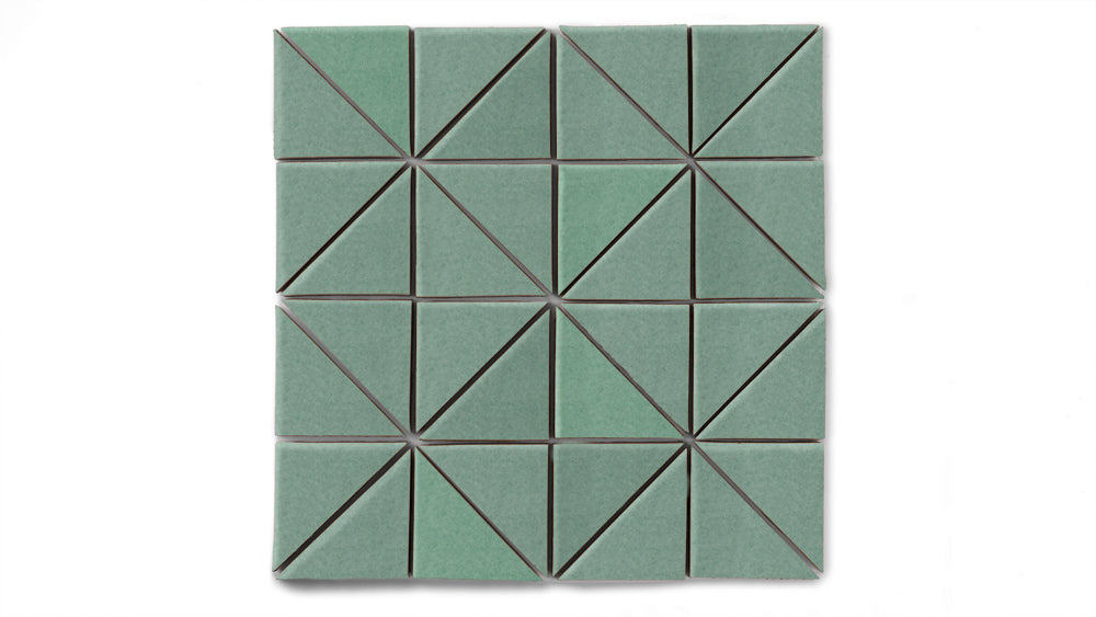 3" Triangle Sheeted - Quadrant Original Ceramic Mosaic Tile in Amalfi Coast Matte