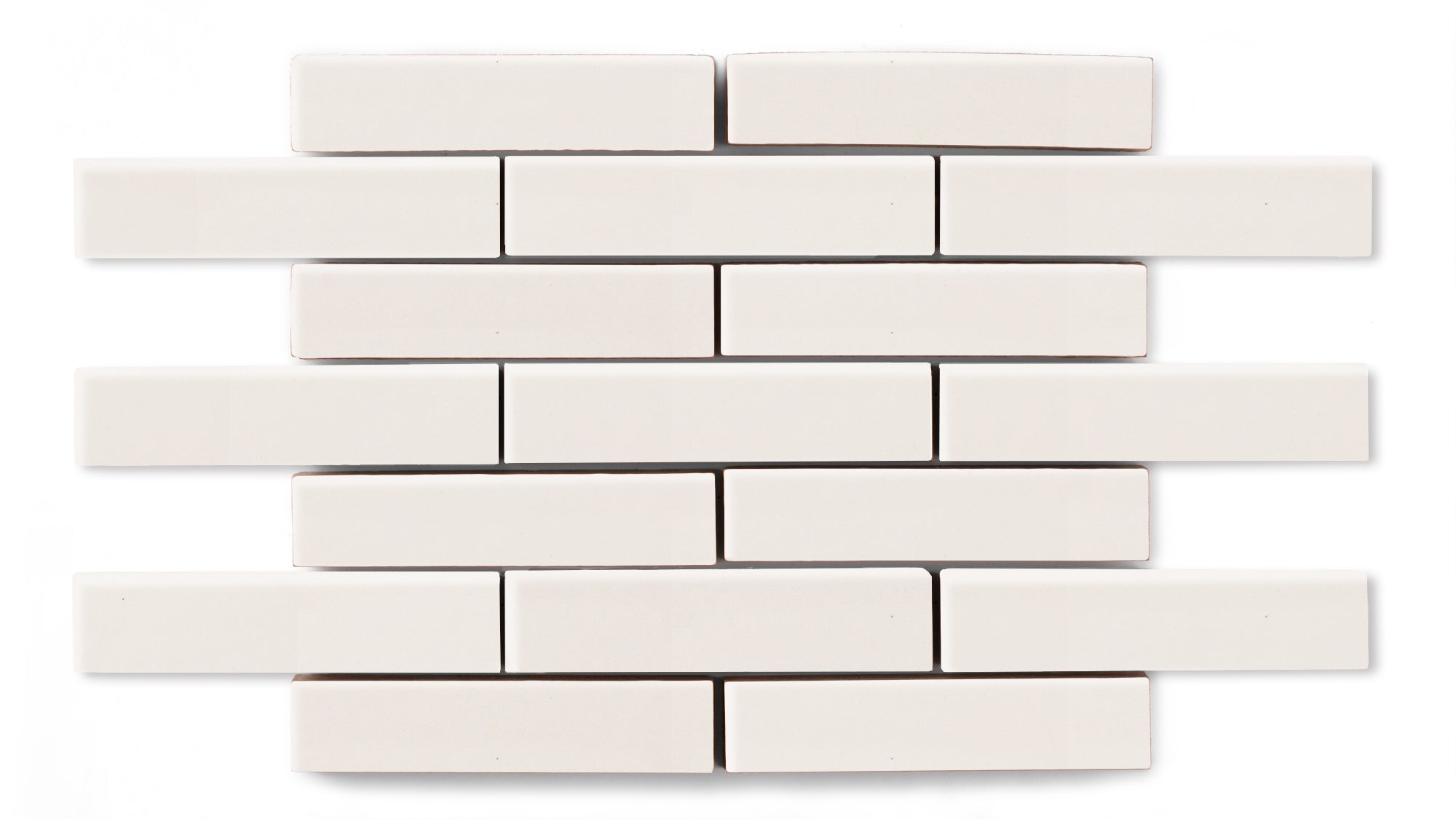 1x4 Half Offset Sheeted Original Ceramic Mosaic Tile in Feldspar Gloss