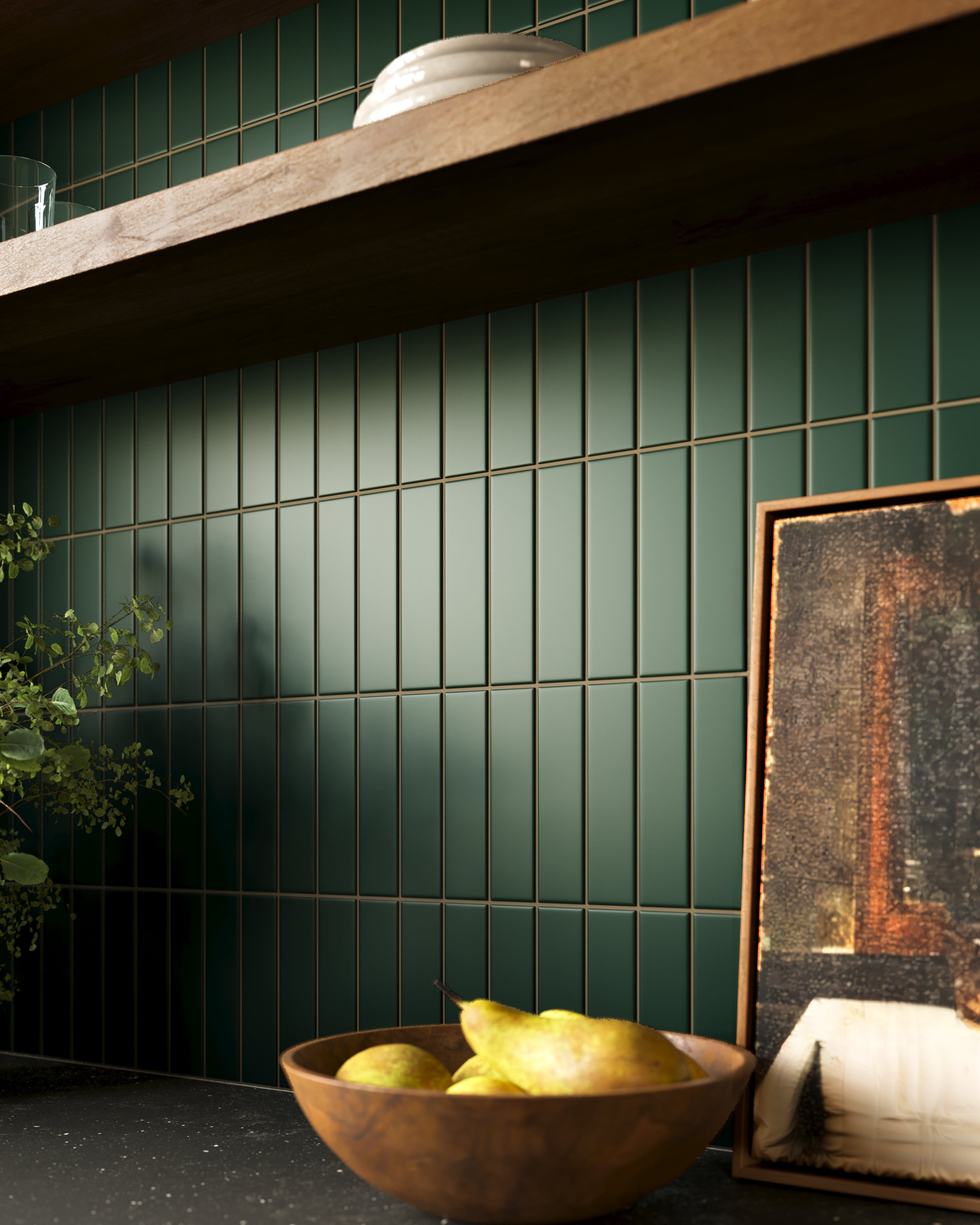 2x8 Original Ceramic Tile in Evergreen Matte