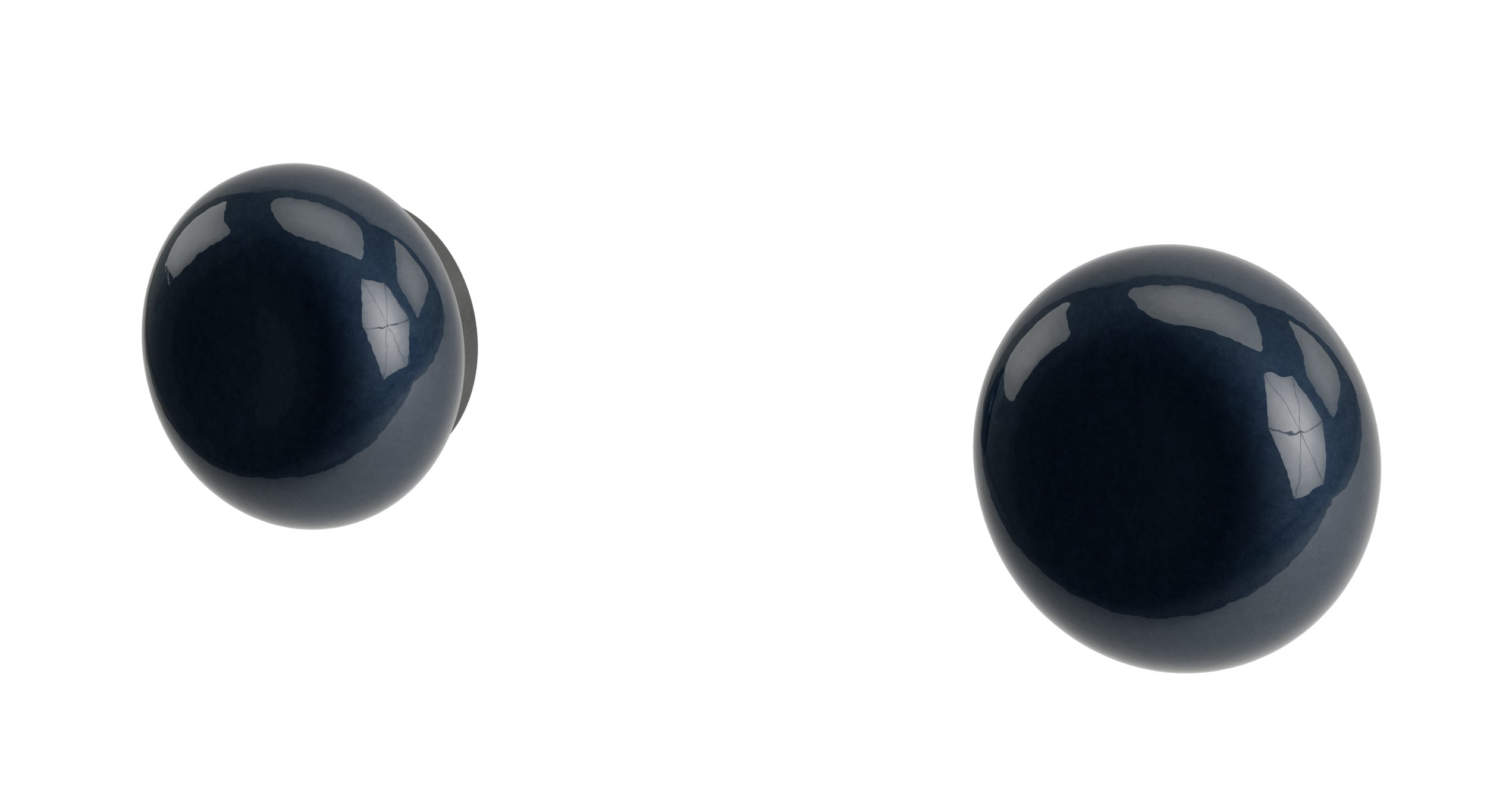 Foundry Two Handle Wall Mount Bath Trim with Pebble Ceramic Knob Handles in Blackened Nickel
