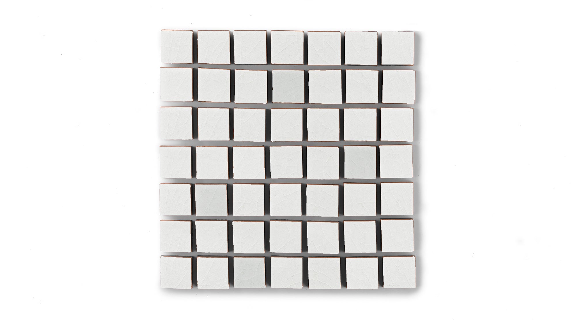 1x1 Straight Set Sheeted Original Ceramic Mosaic Tile in Frost Gloss