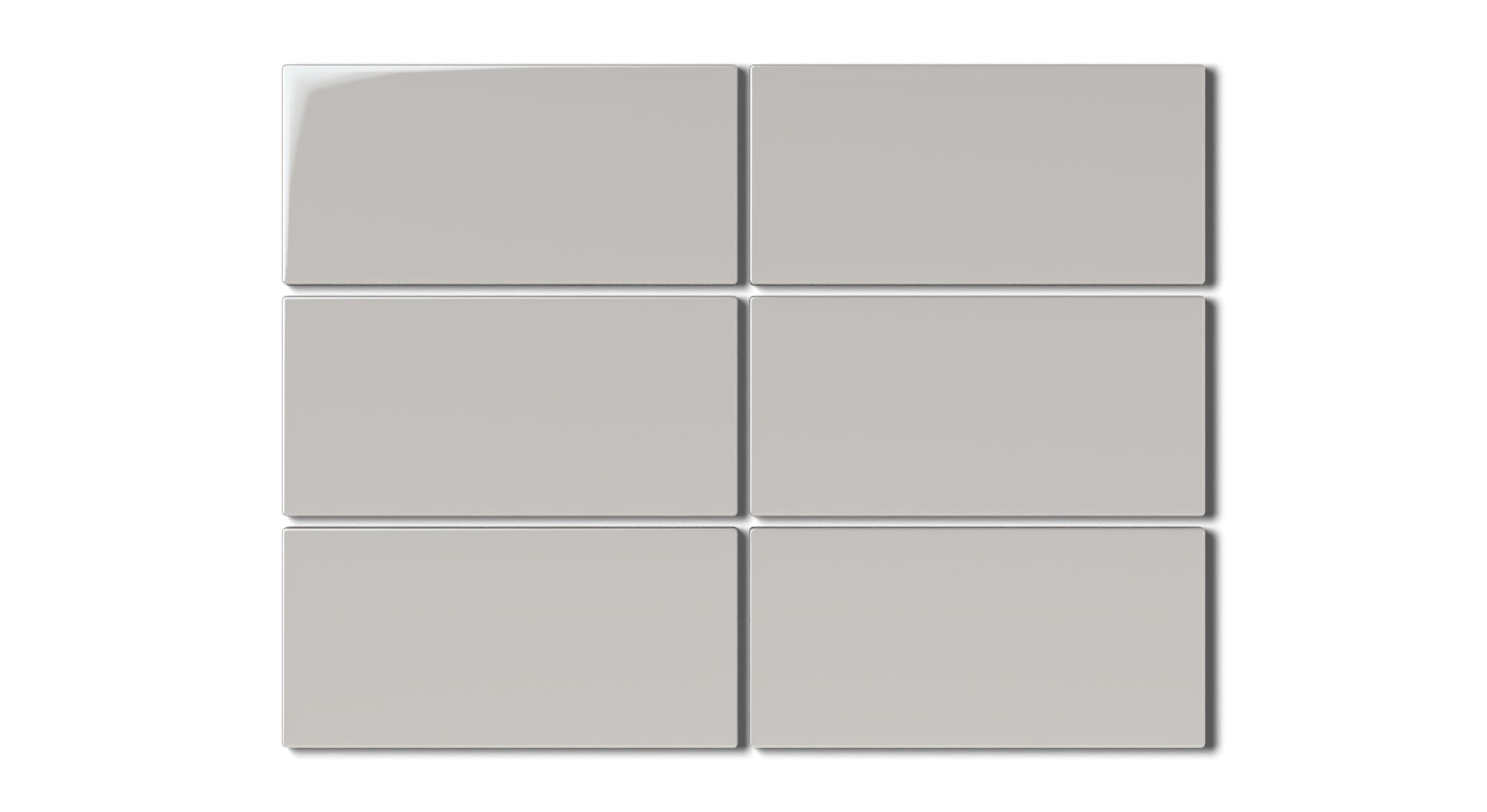 3x6 Natural Press Ceramic Tile in Titanium Grey Gloss