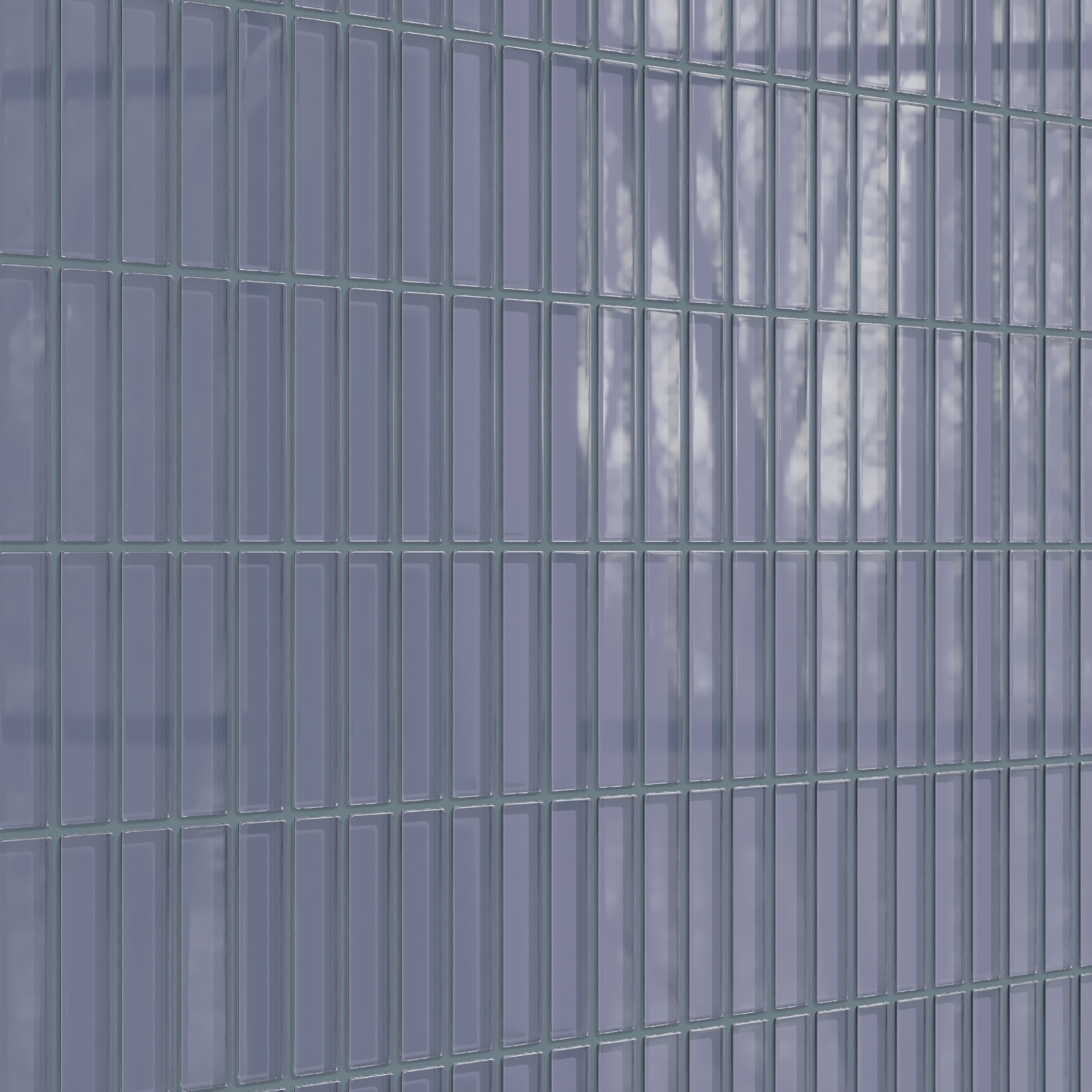 1x4 Straight Set Sheeted Glass Mosaic Tile in Nuthatch Gloss