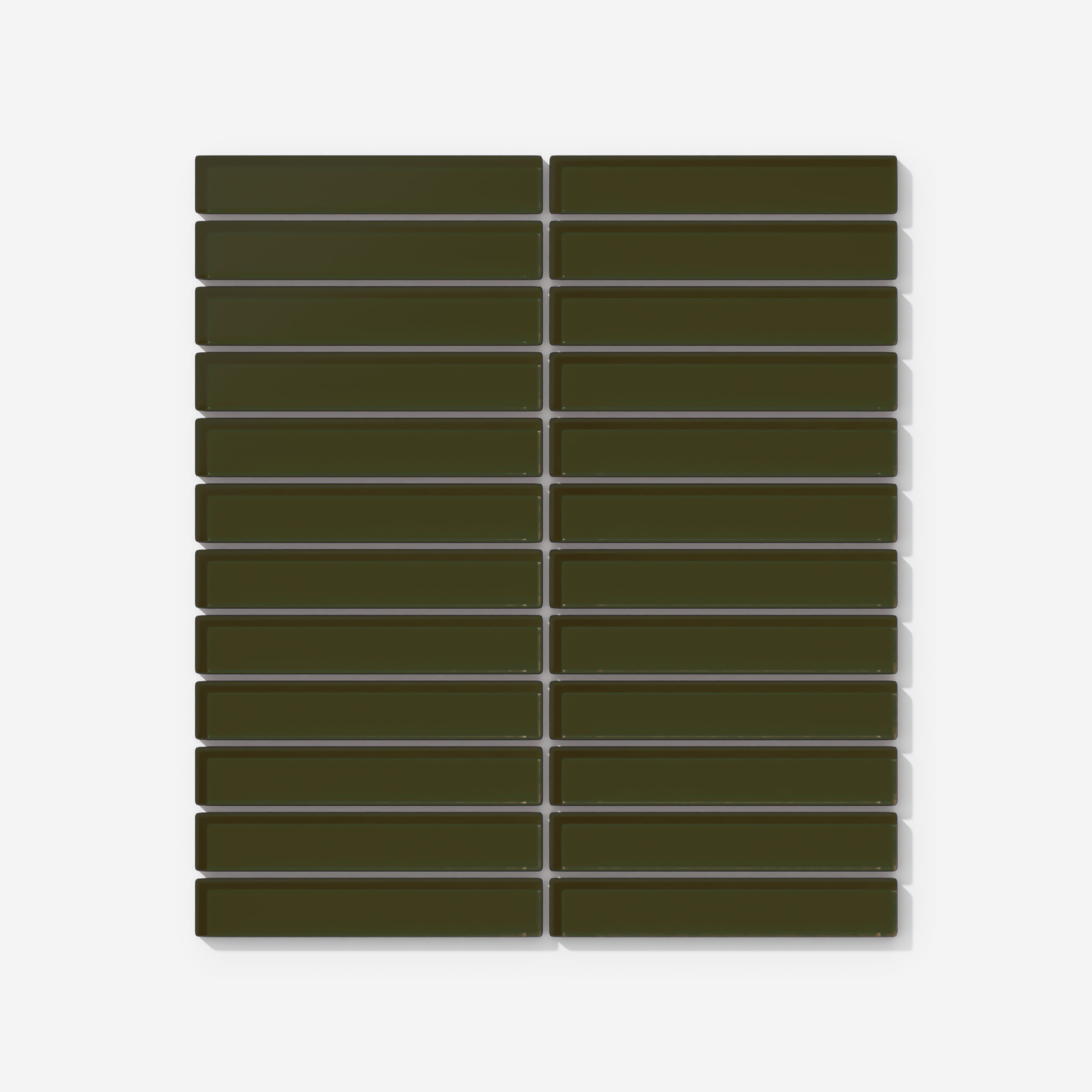 1x6 Straight Set Sheeted Glass Mosaic Tile in Catbird Matte