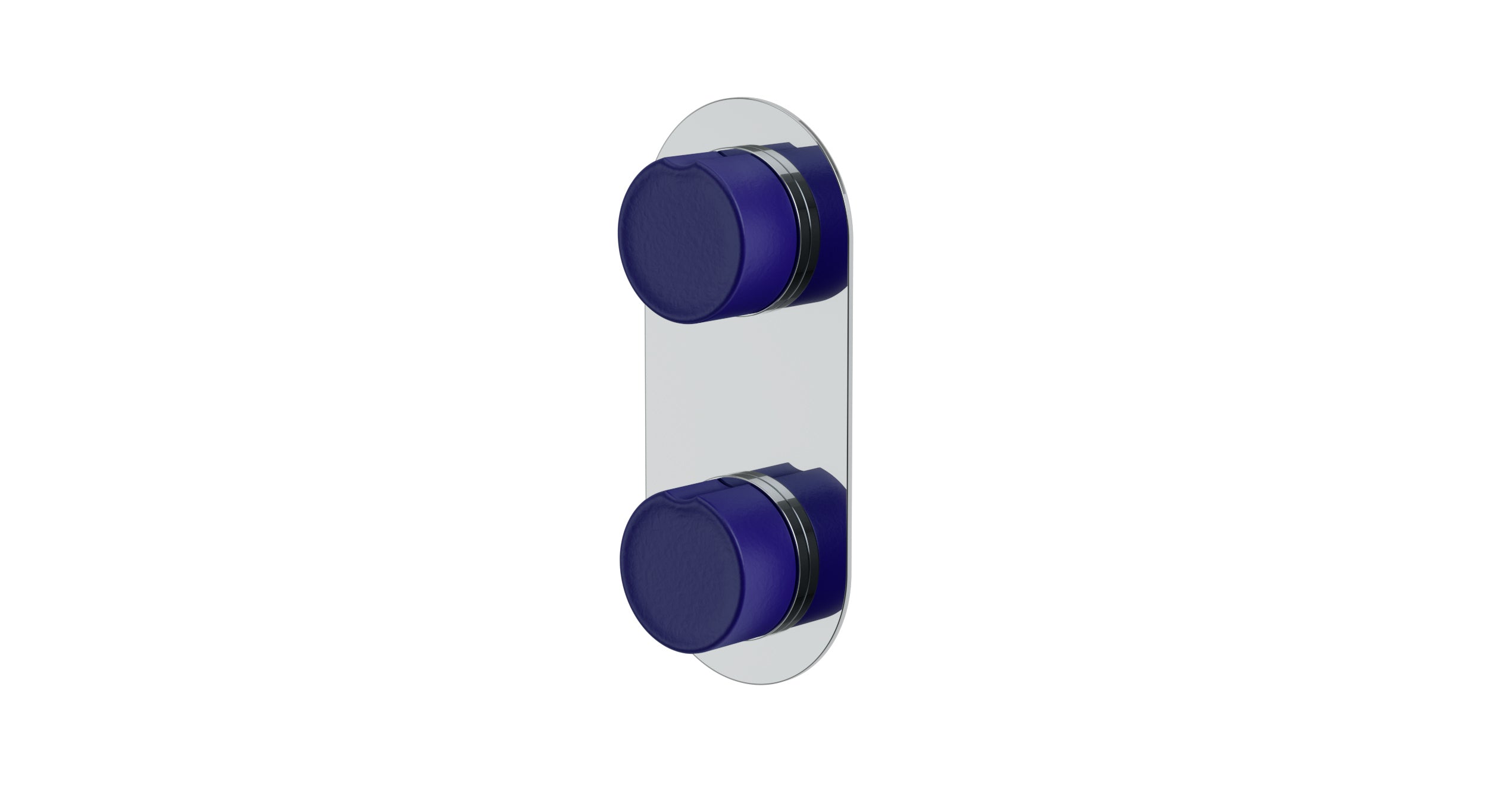Foundry Two Handle Wall Mount Shower Trim with Groove Ceramic Knob Handles