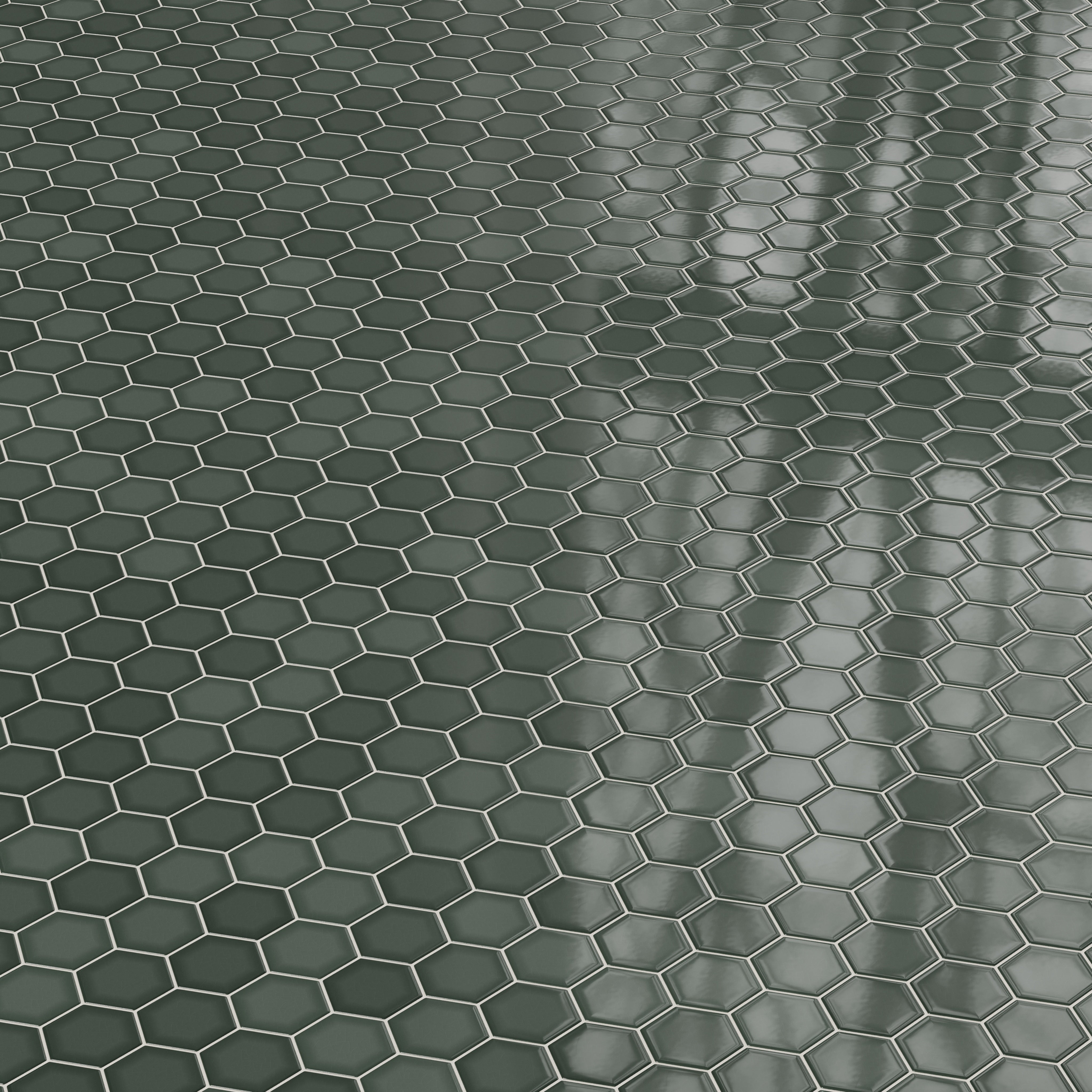 4" Hexagon Original Ceramic Tile in Tempest Gloss