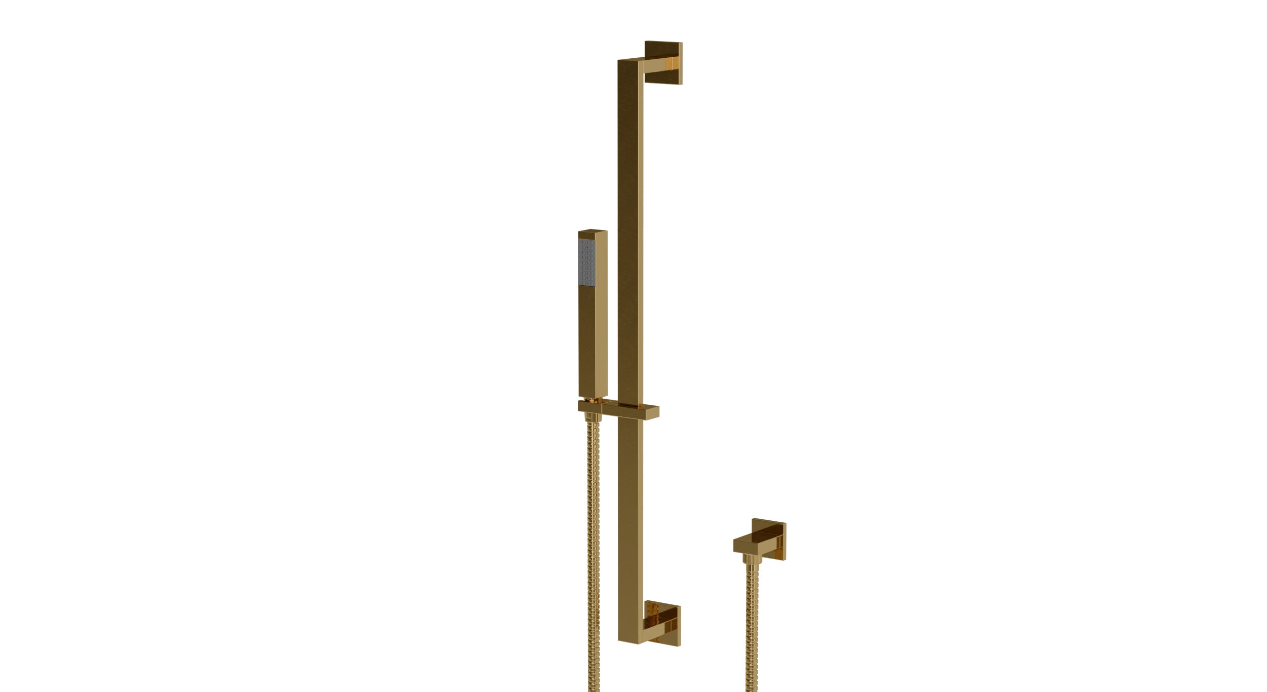 Flatiron Positioning Bar Kit - Less Hand Shower in Uncoated Polished Brass