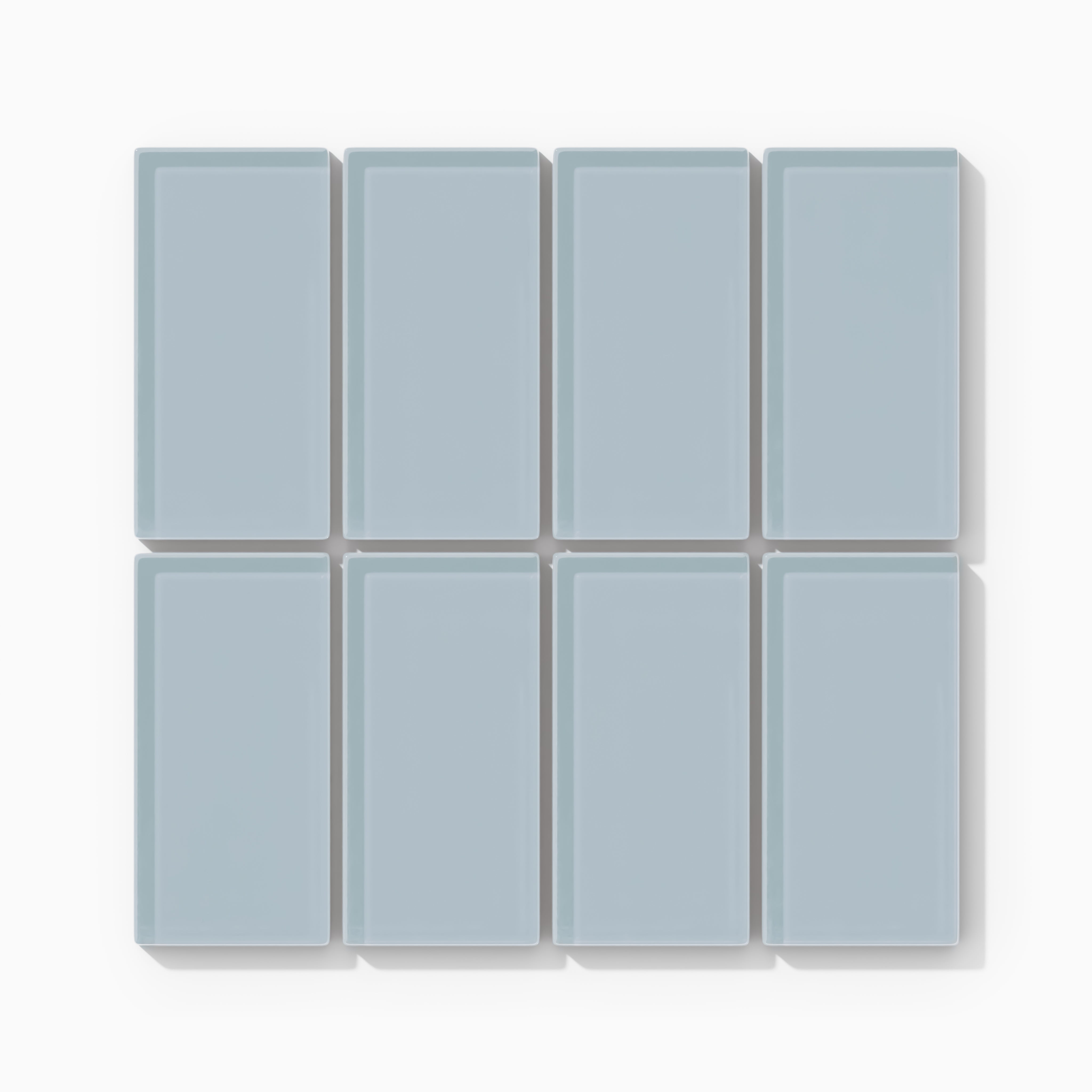 2x4 Straight Set Sheeted Glass Mosaic Tile in Partridge Gloss