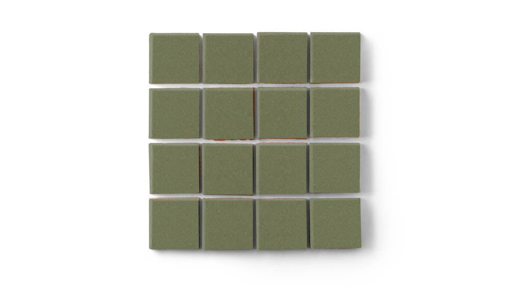 2x2 Straight Set Sheeted Original Ceramic Mosaic Tile in Peabody Gloss