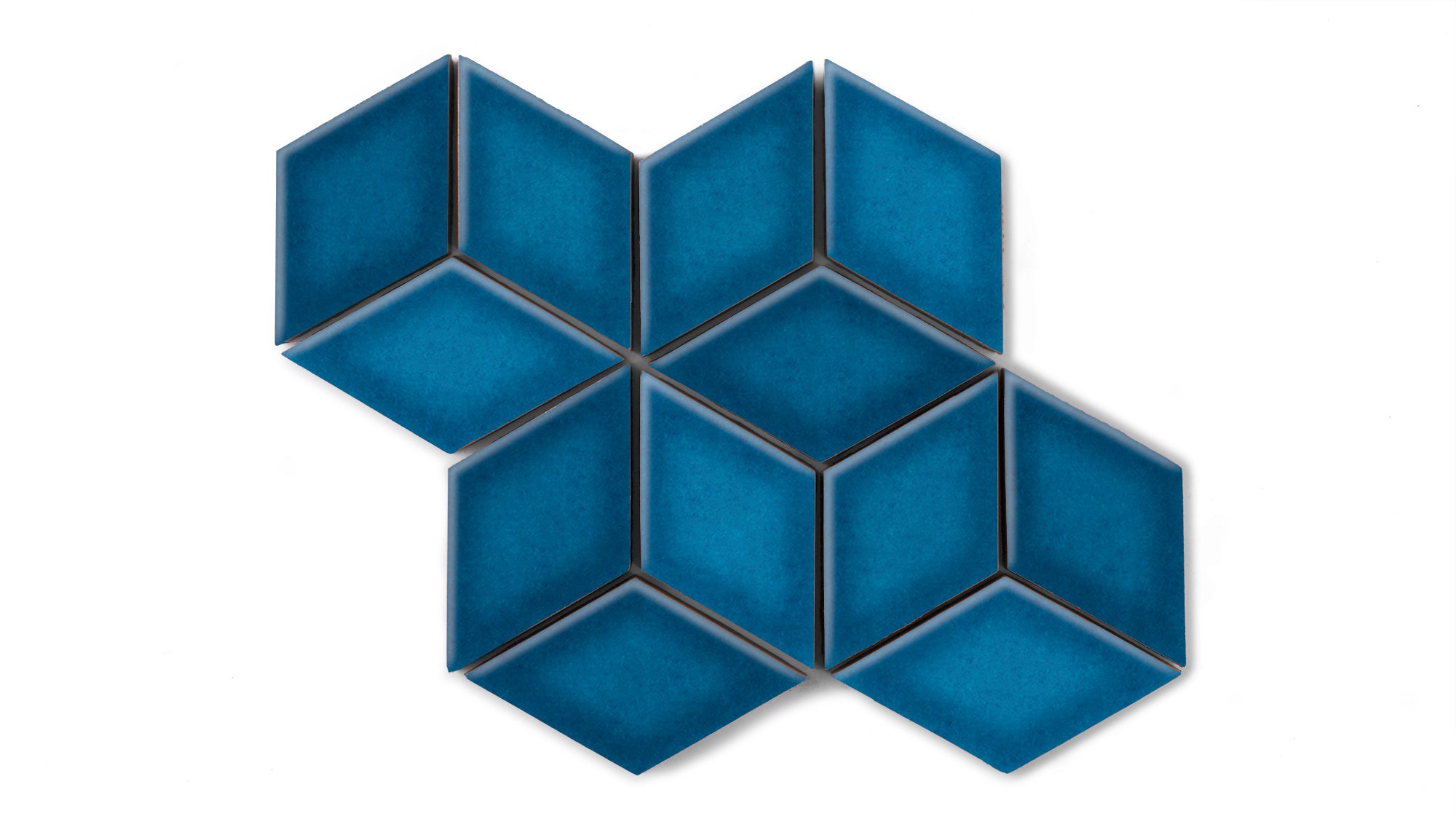 Small Diamond Sheeted - Escher Original Ceramic Mosaic Tile in Adriatic Sea Gloss