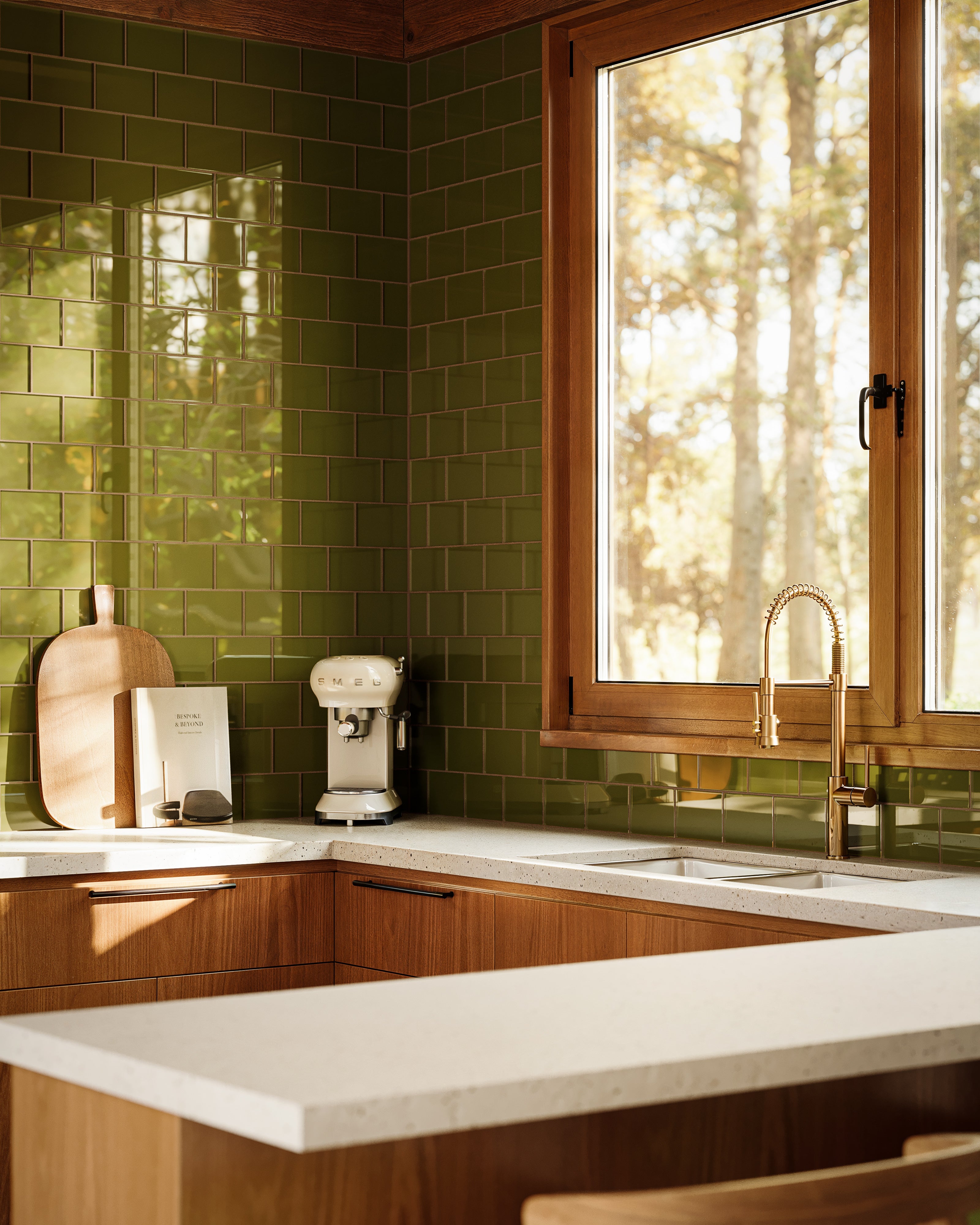 4x6 Glass Tile in Cormorant Gloss