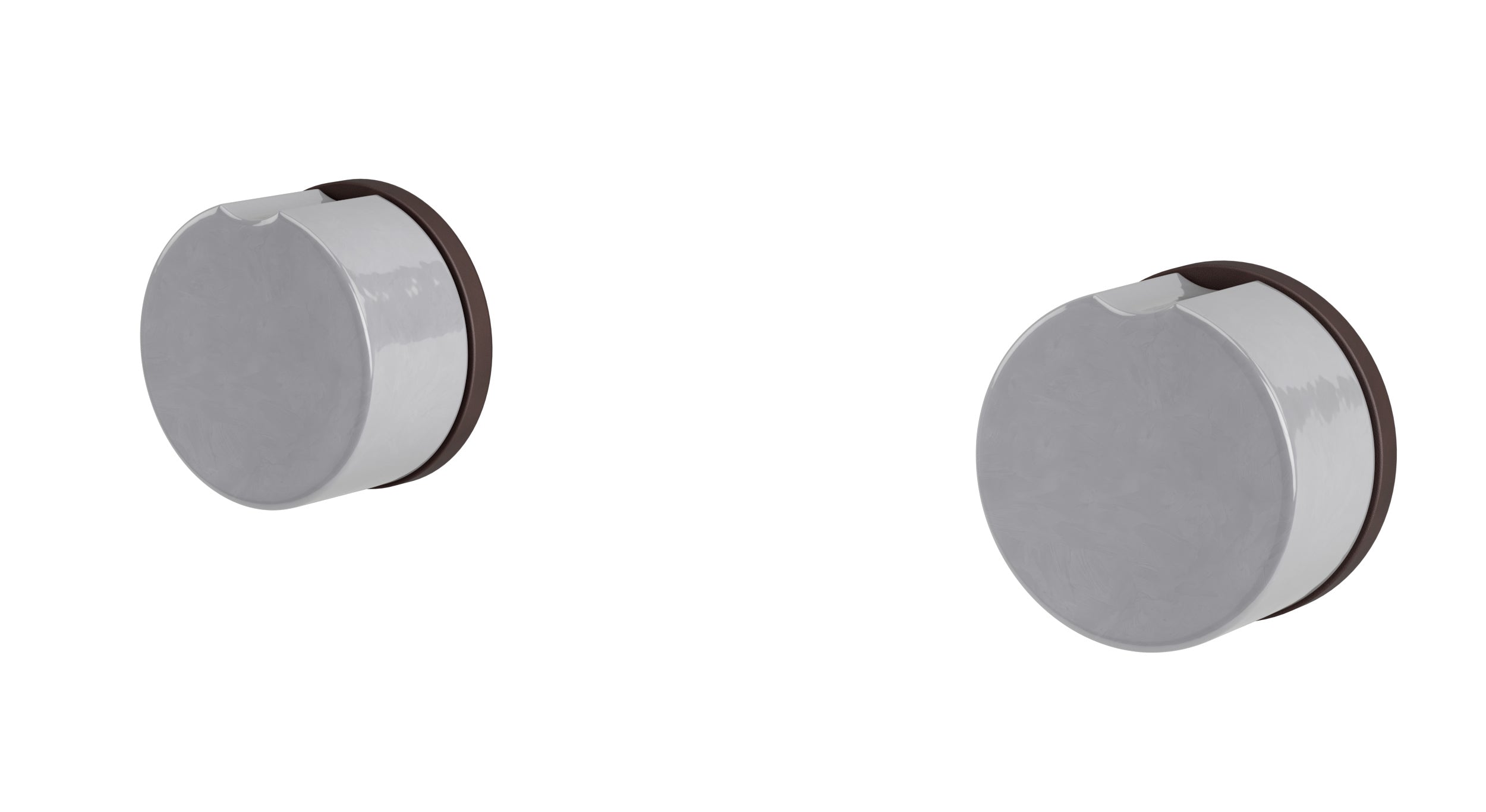 Foundry Two Handle Wall Mount Bath Trim with Groove Ceramic Knob Handles in Architectural Copper
