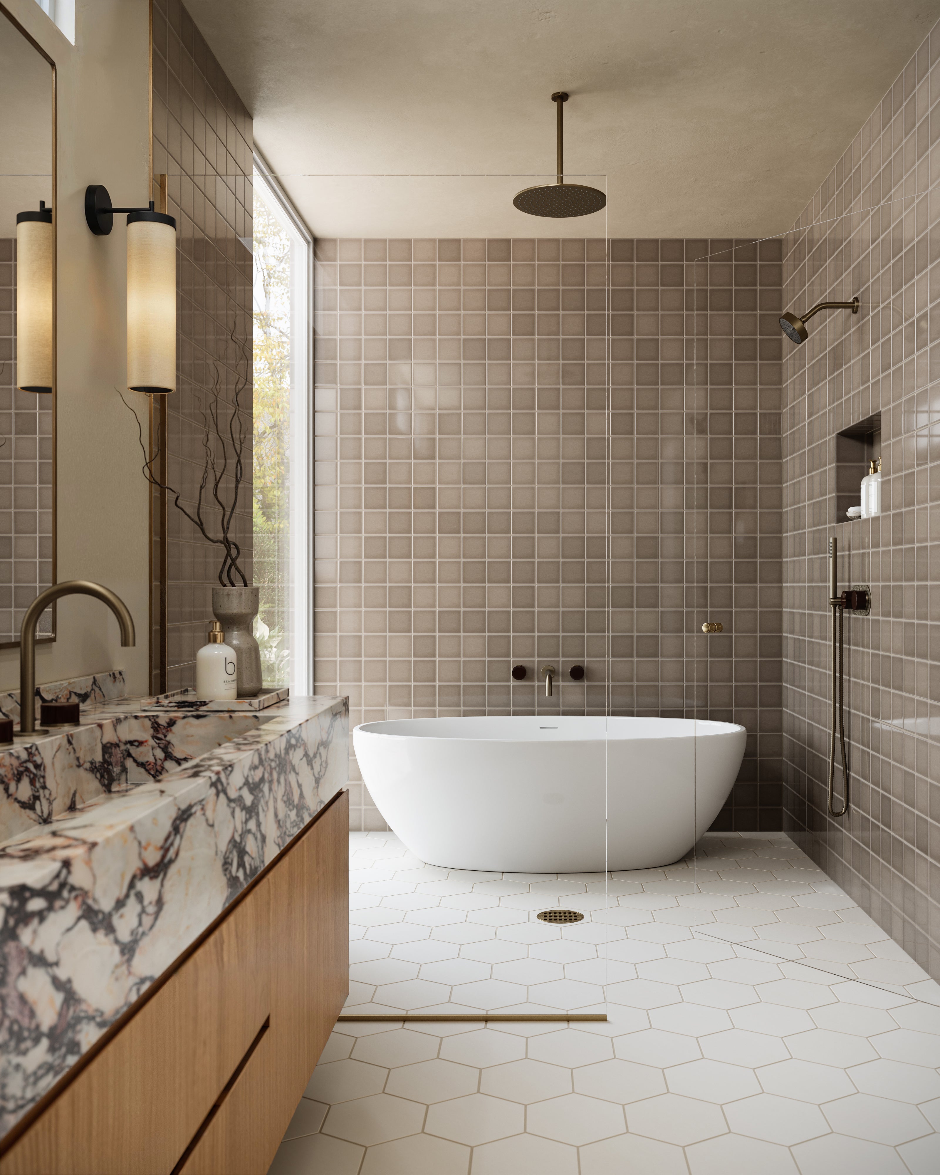 8" Hexagon Original Ceramic Tile in Feldspar Matte