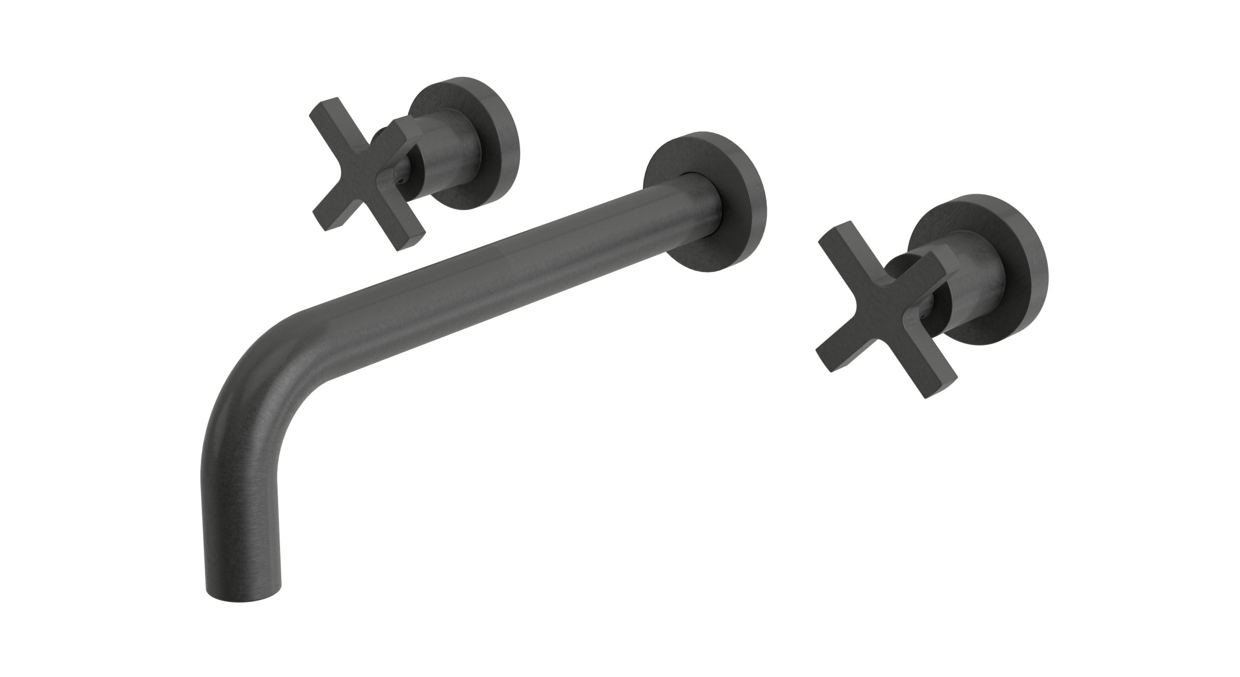 Flatiron Two Handle Wall Mount 10" Lavatory Faucet with Linear Cross Handles in Blackened Nickel