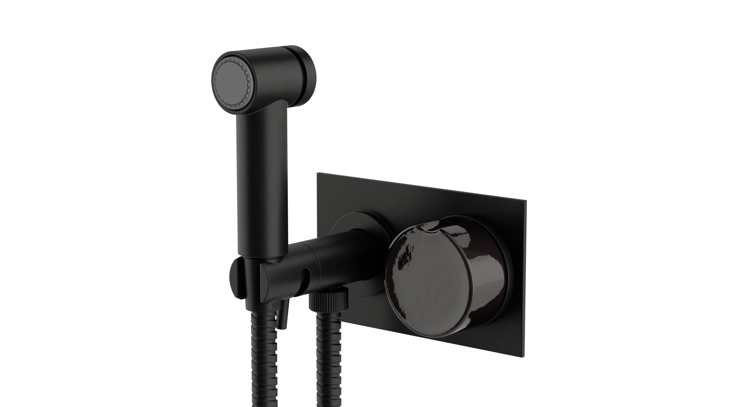 Foundry One Handle Wall Mount Bidet Trim with Groove Ceramic Knob Handle in Oil Rubbed Bronze
