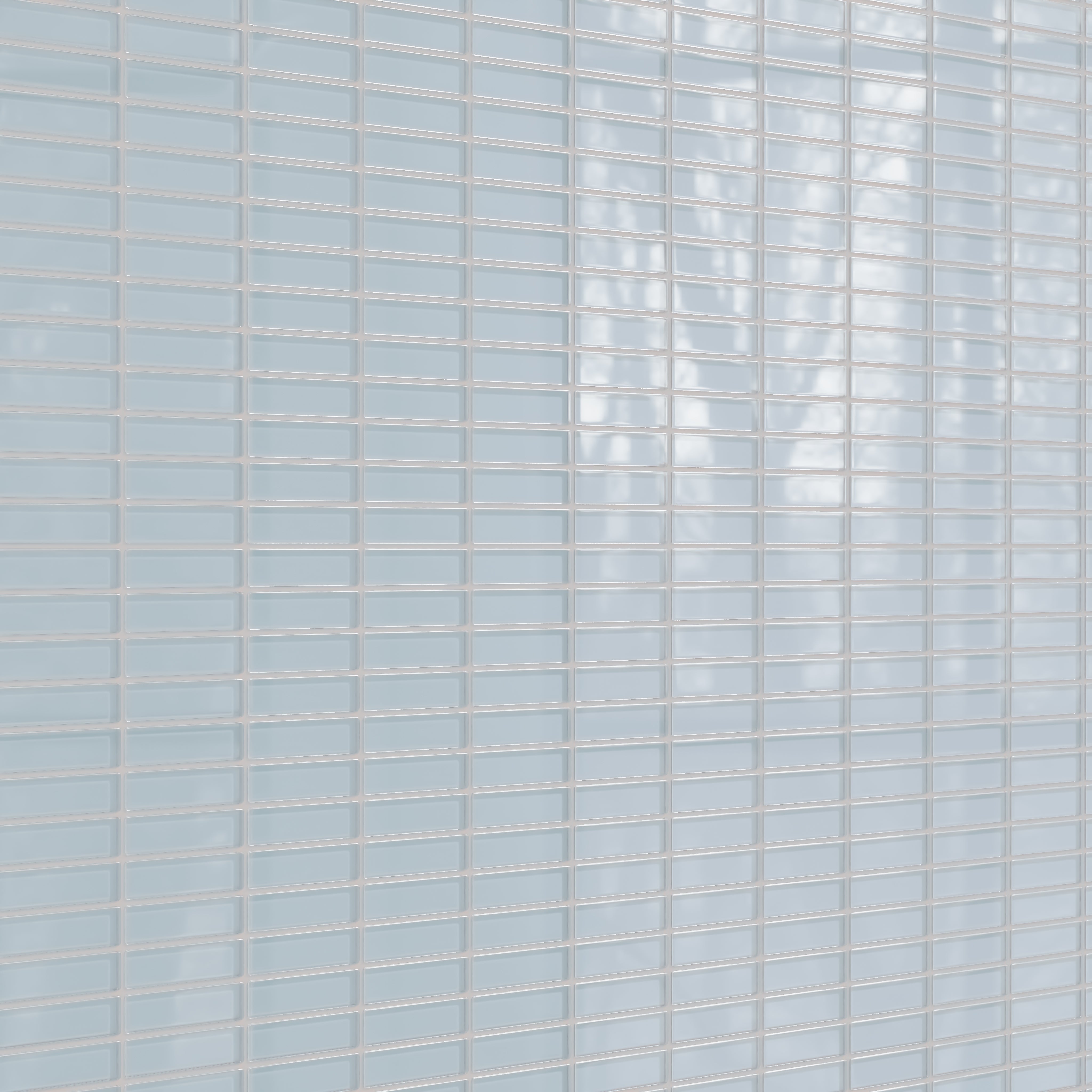 1x4 Straight Set Sheeted Glass Mosaic Tile in Partridge Gloss