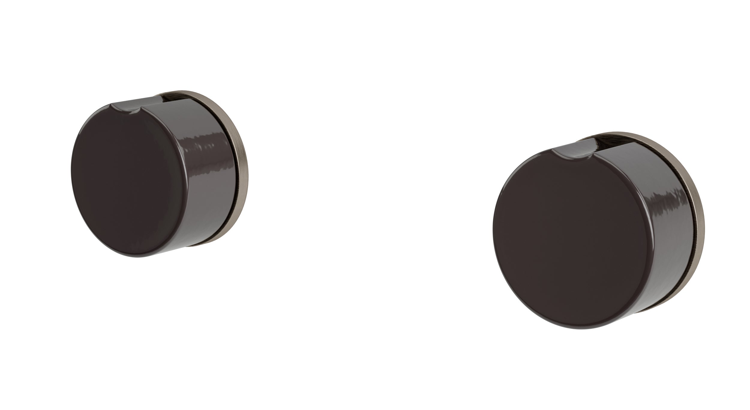 Foundry Two Handle Wall Mount Bath Trim with Groove Ceramic Knob Handles in Antique Nickel