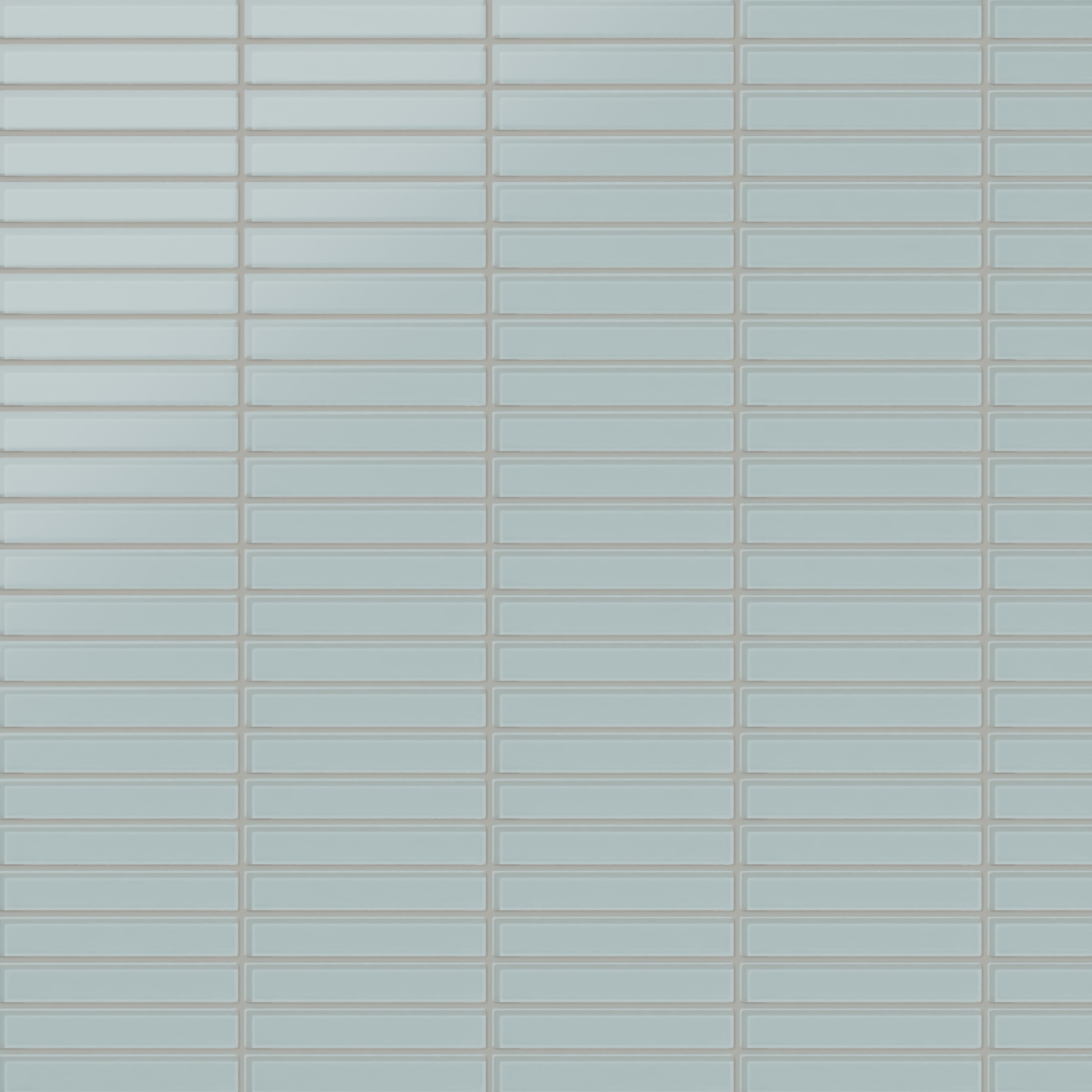1x6 Straight Set Sheeted Glass Mosaic Tile in Great Blue Heron Matte