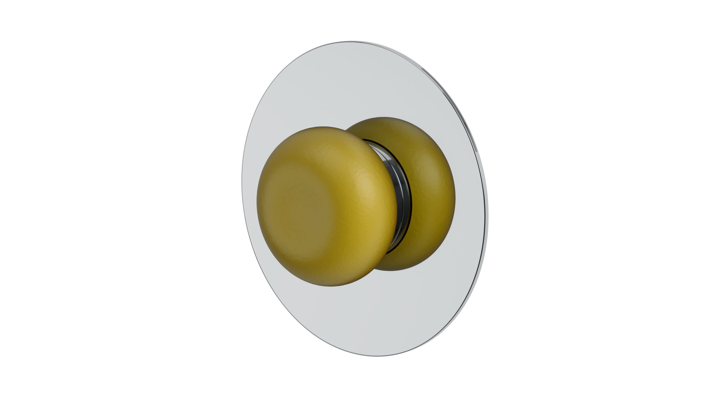 Foundry One Handle Wall Mount Shower Trim with Pebble Ceramic Knob Handle in Polished Chrome