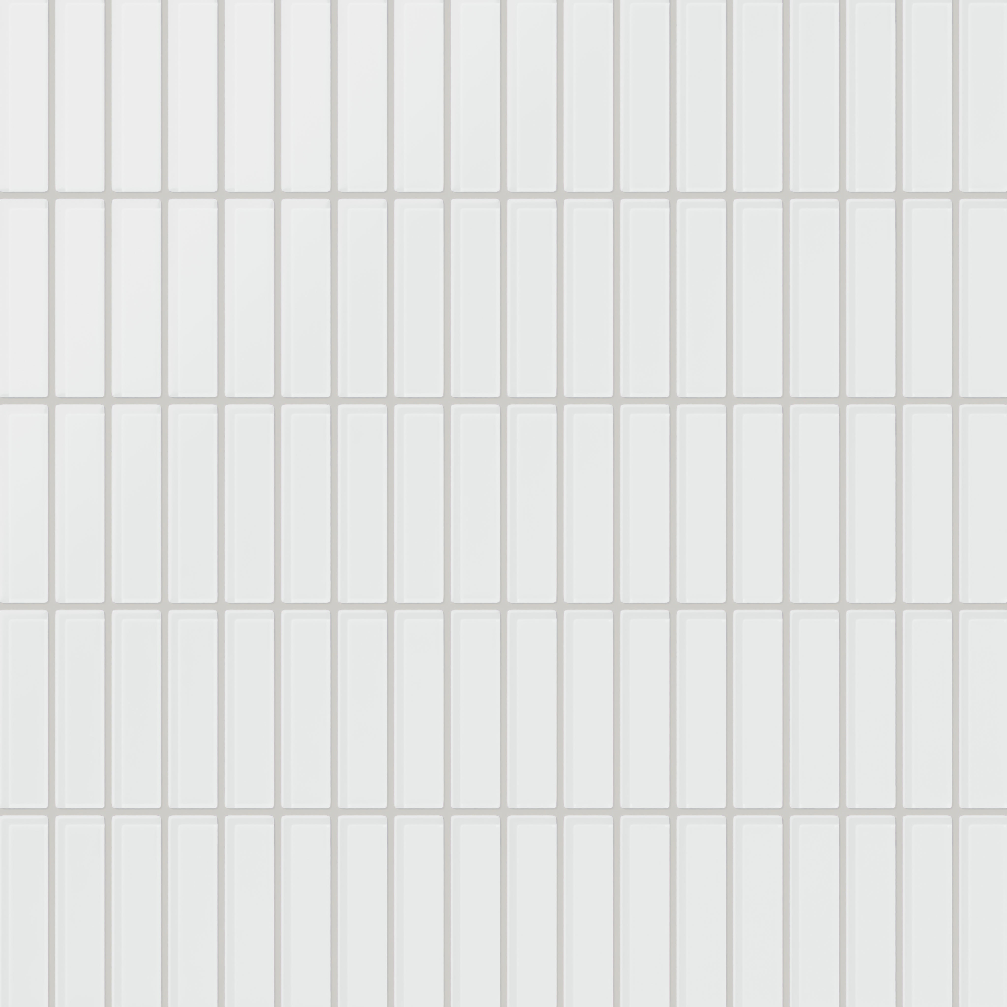 1x4 Straight Set Sheeted Glass Mosaic Tile in Egret Matte