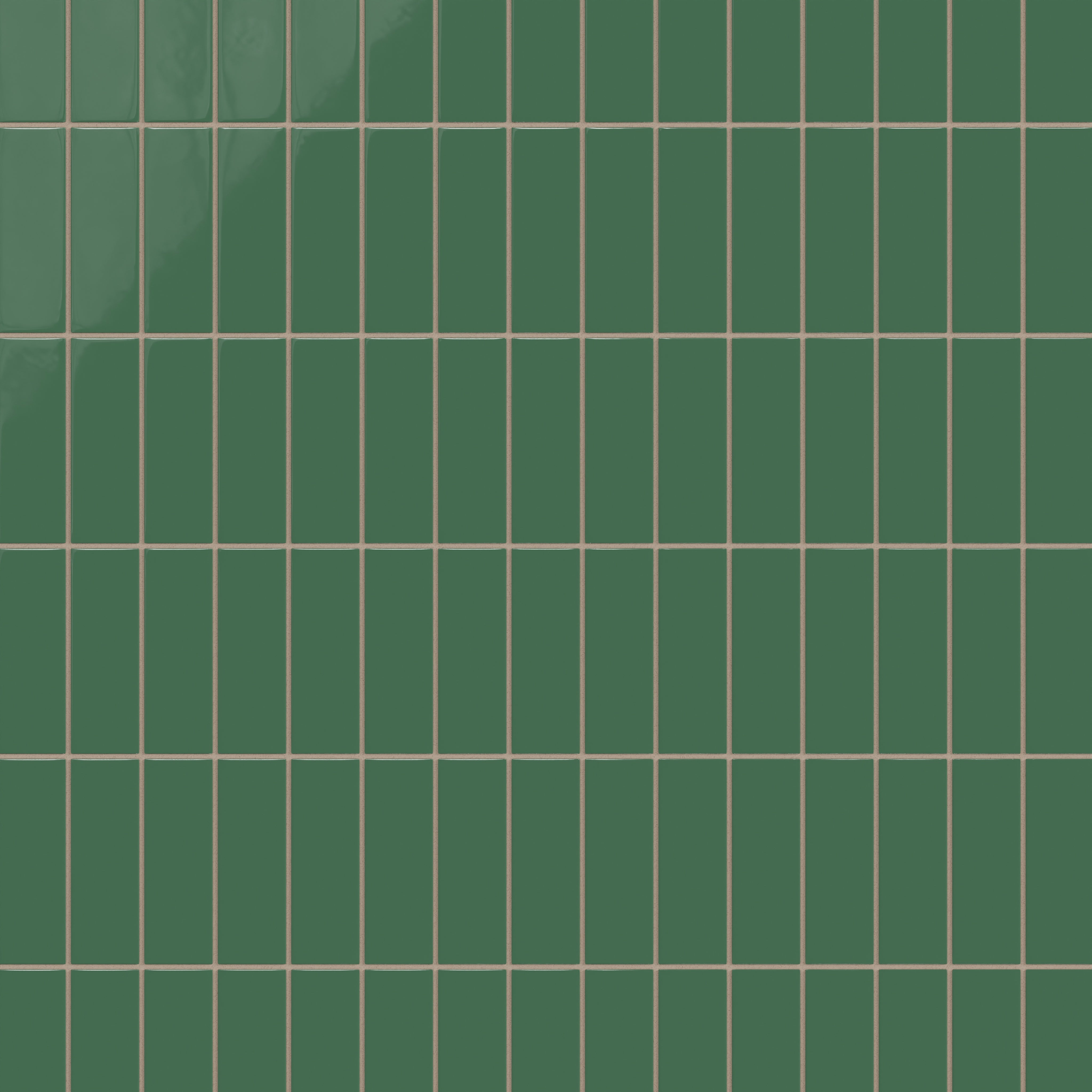 2x6 Natural Press Ceramic Tile in Viridian Gloss