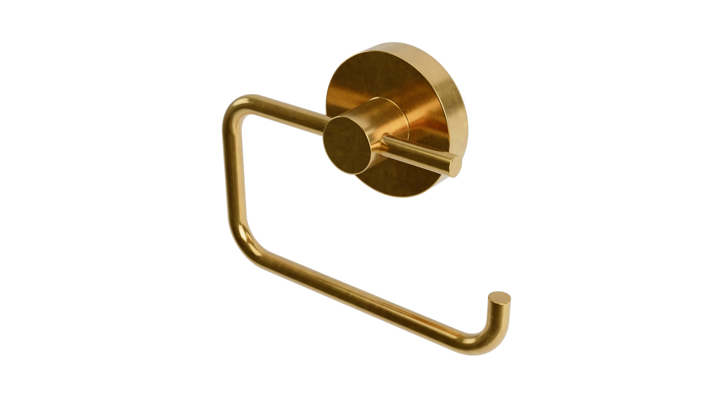 Flatiron Round Single Post Paper Holder in French Brass