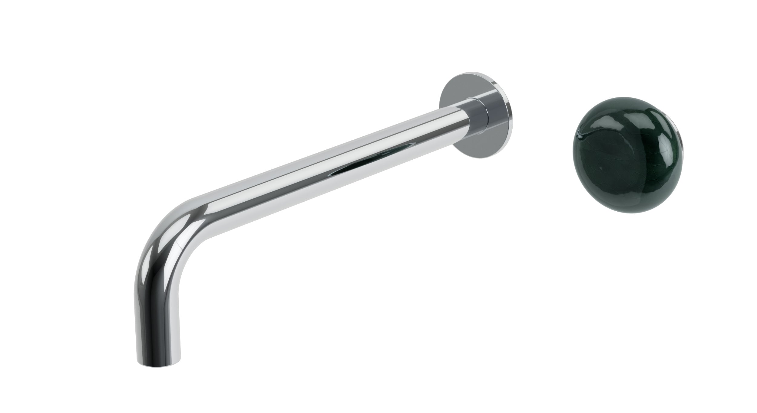 Foundry One Handle Wall Mount 10" Lavatory Faucet with Pebble Ceramic Knob Handle in Polished Chrome