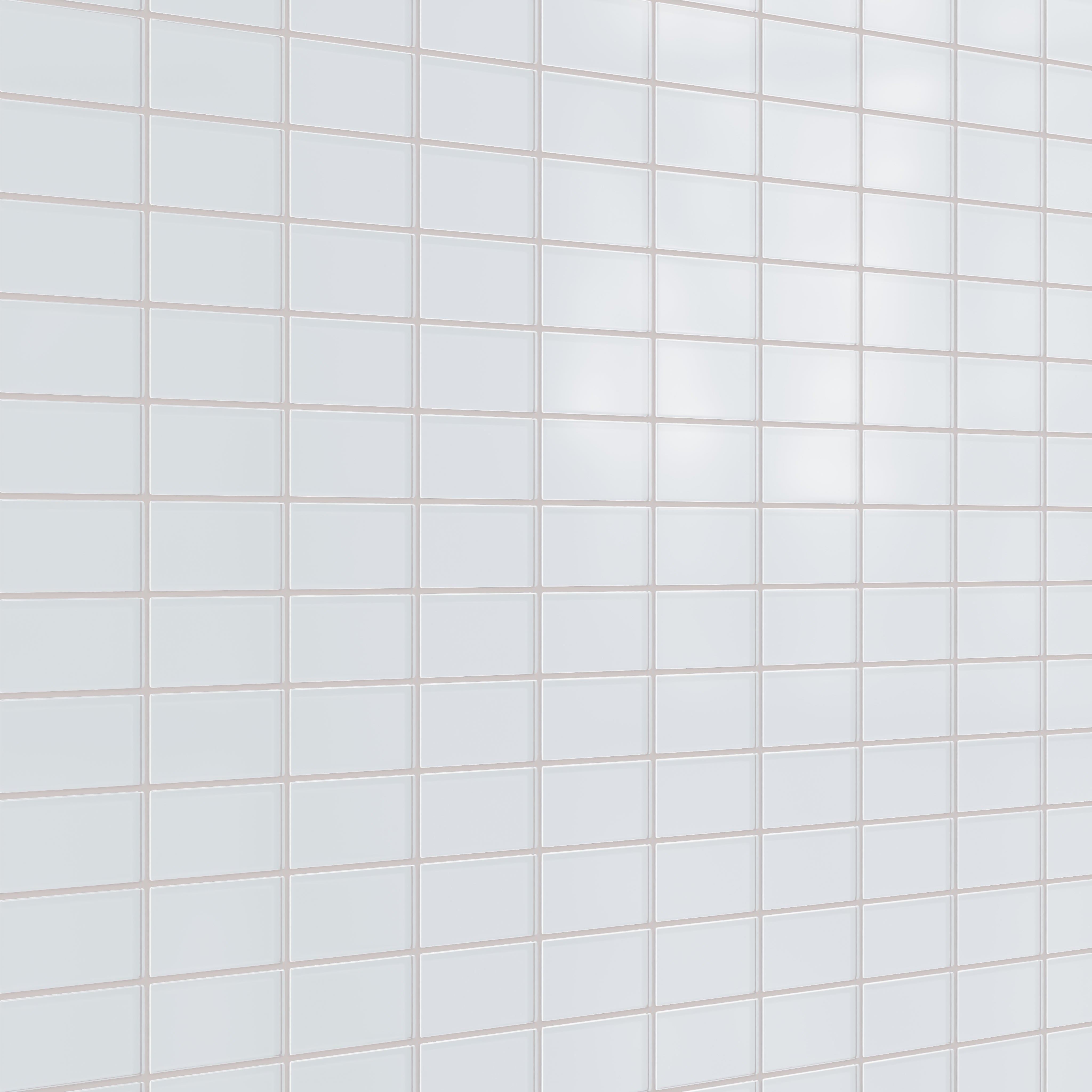 2x4 Straight Set Sheeted Glass Mosaic Tile in Snowy Owl Matte