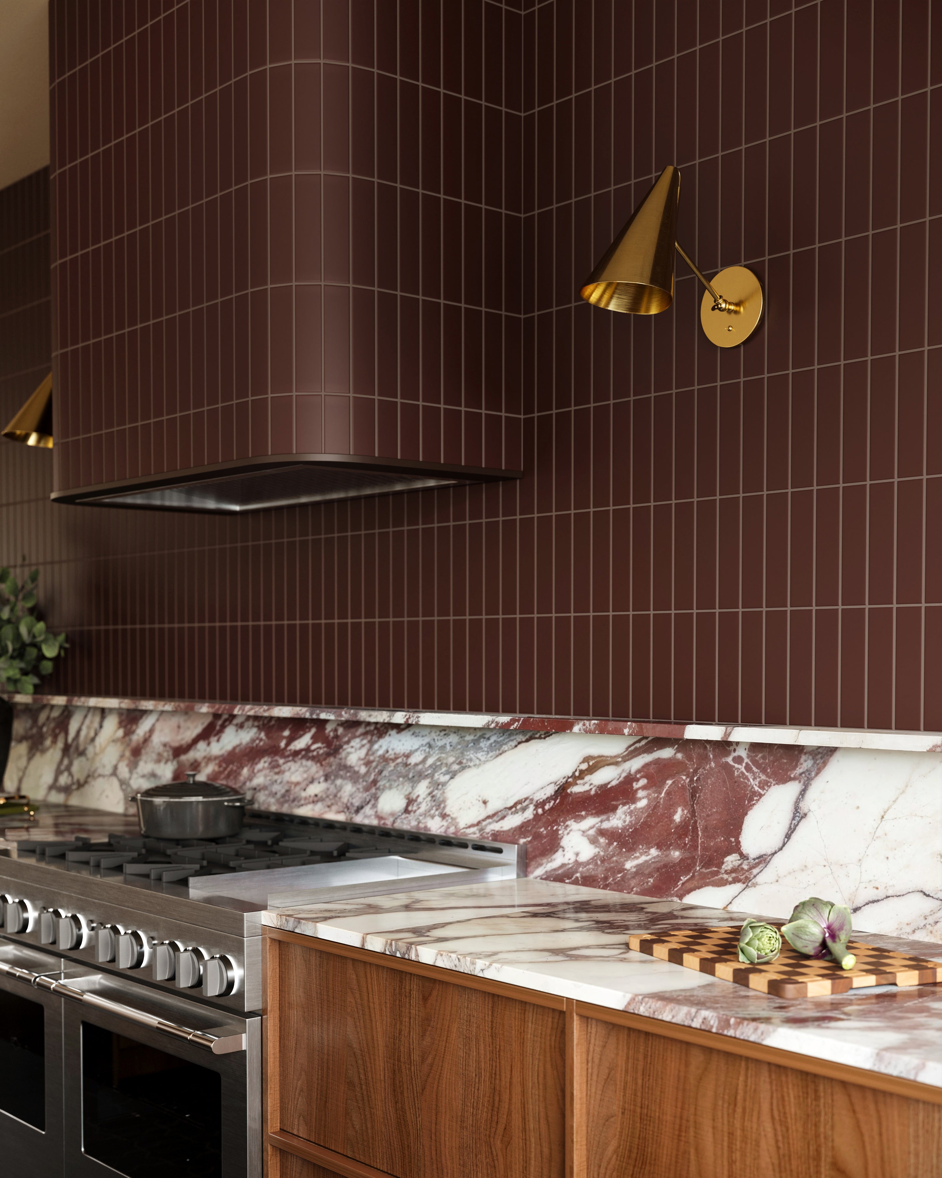 2x8 Original Ceramic Tile in Garnet Matte