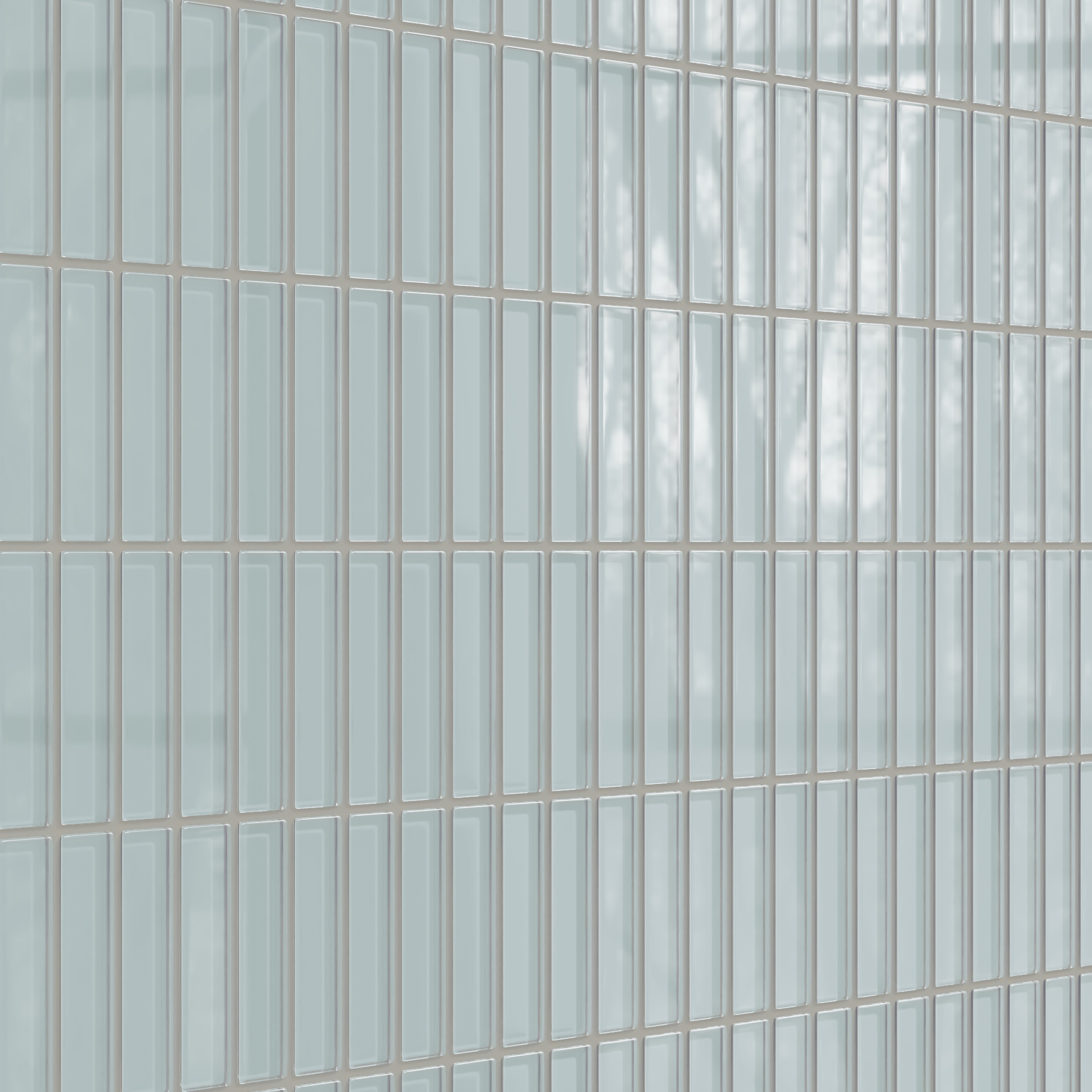 1x4 Straight Set Sheeted Glass Mosaic Tile in Great Blue Heron Gloss