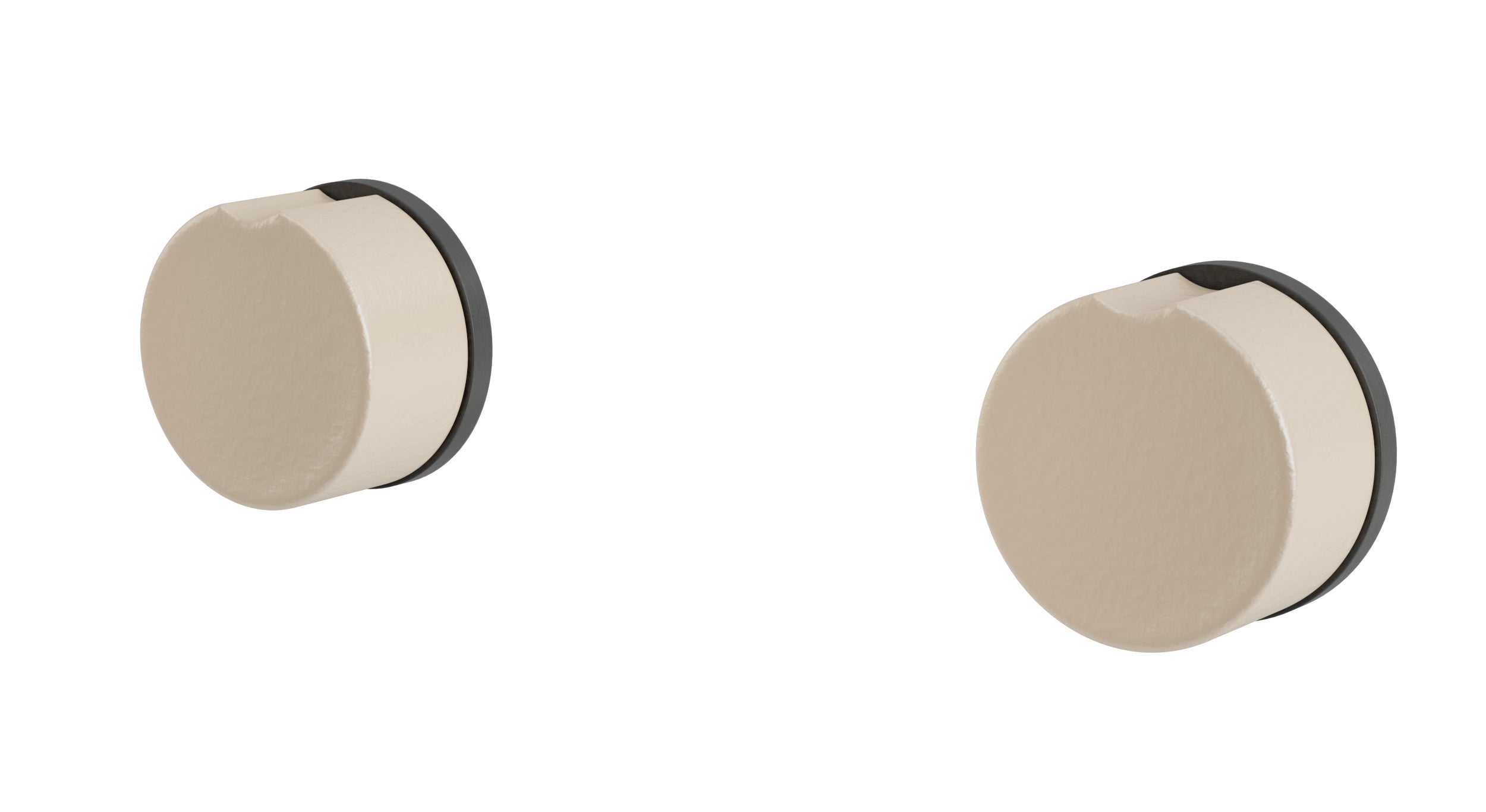 Foundry Two Handle Wall Mount Bath Trim with Groove Ceramic Knob Handles in Blackened Nickel
