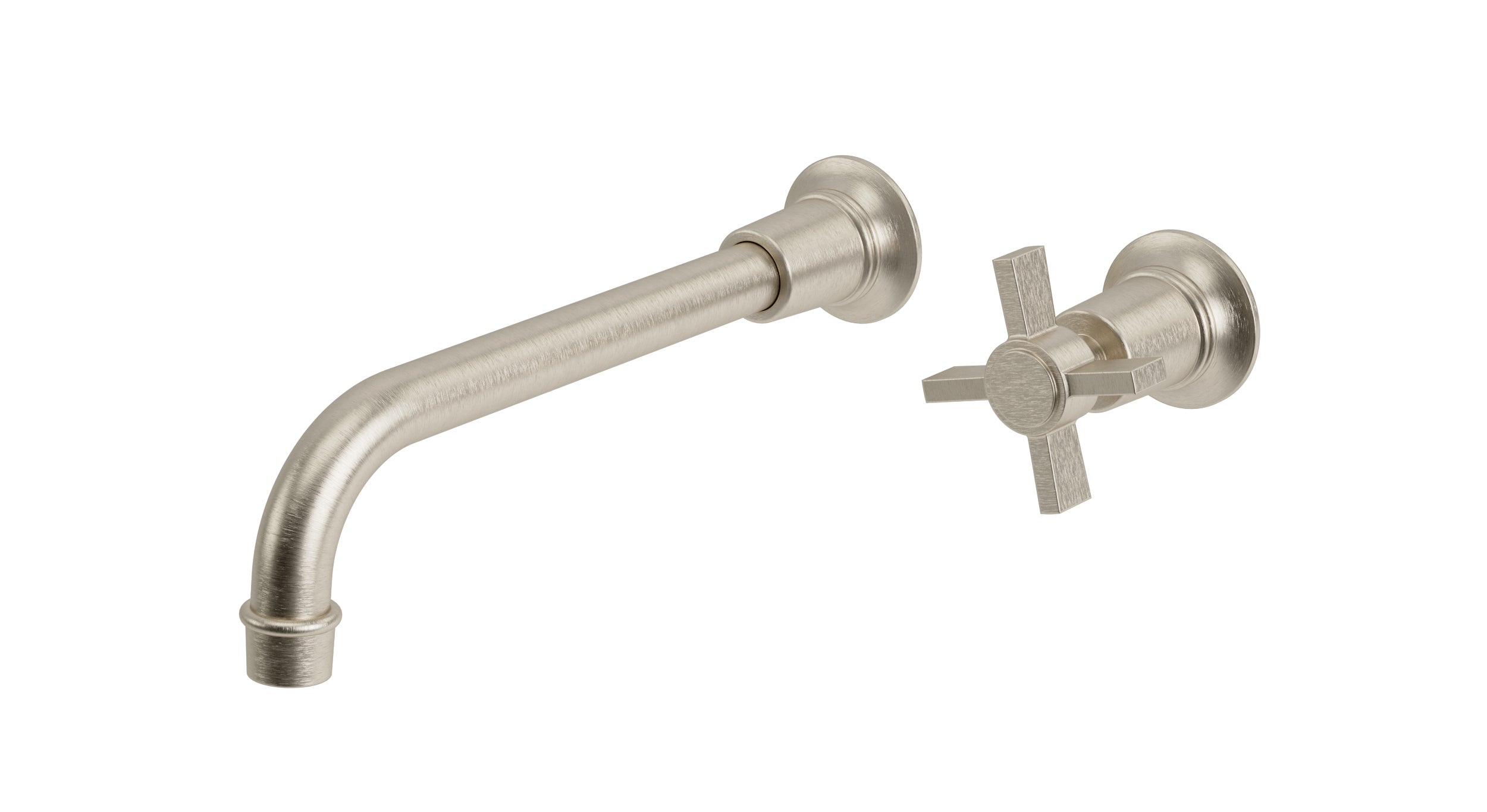 Emerson One Handle Wall Mount 10" Lavatory Faucet with Defined Cross Handle in Satin Nickel