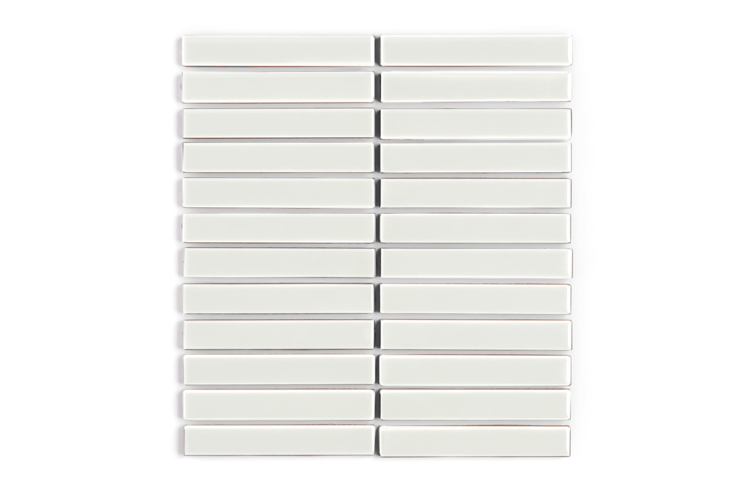 1x6 Straight Set Sheeted Original Ceramic Mosaic Tile in Limewash Gloss