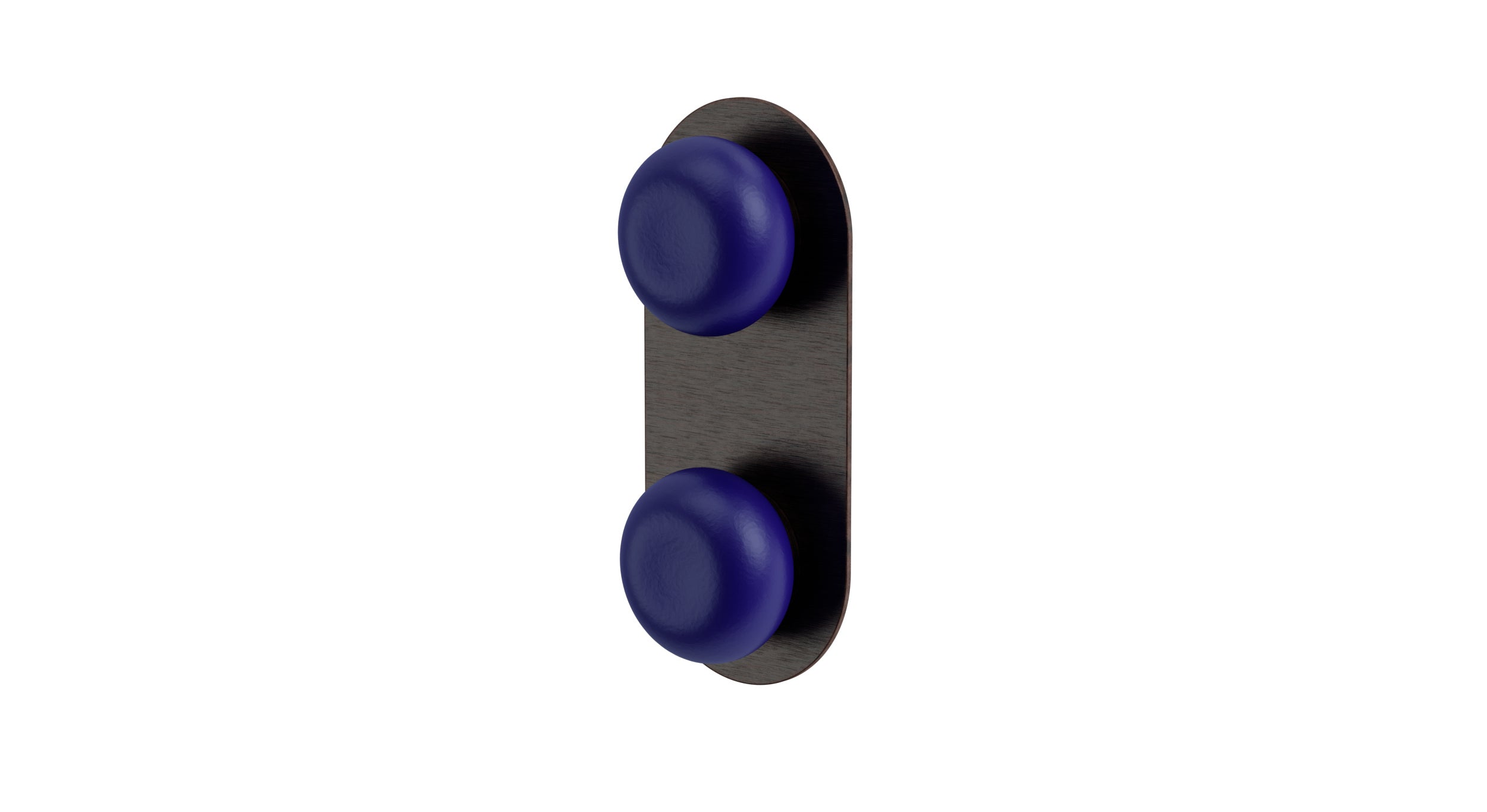 Foundry Two Handle Wall Mount Shower Trim with Pebble Ceramic Knob Handles in Antique Bronze