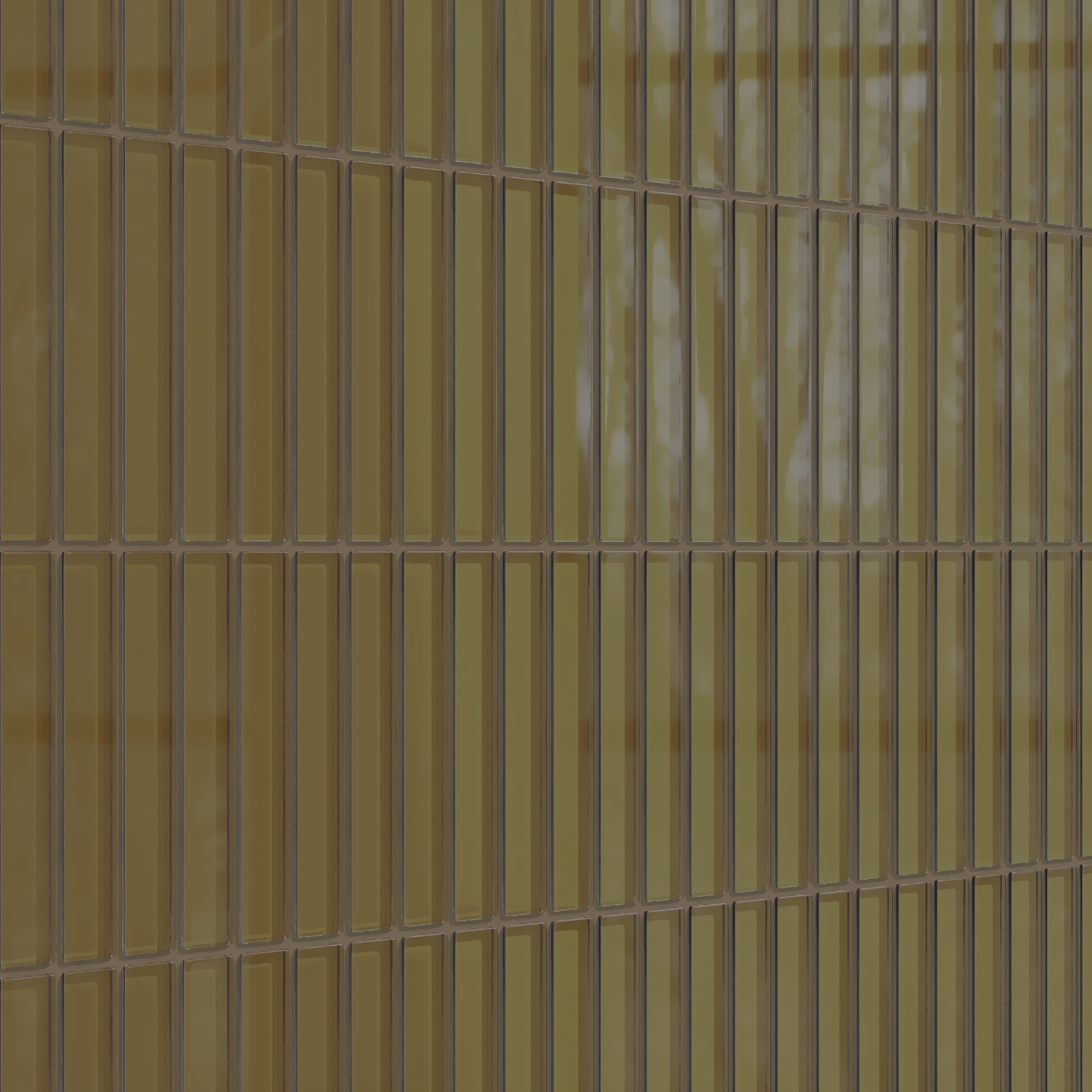 1x6 Straight Set Sheeted Glass Mosaic Tile in Merlin Gloss