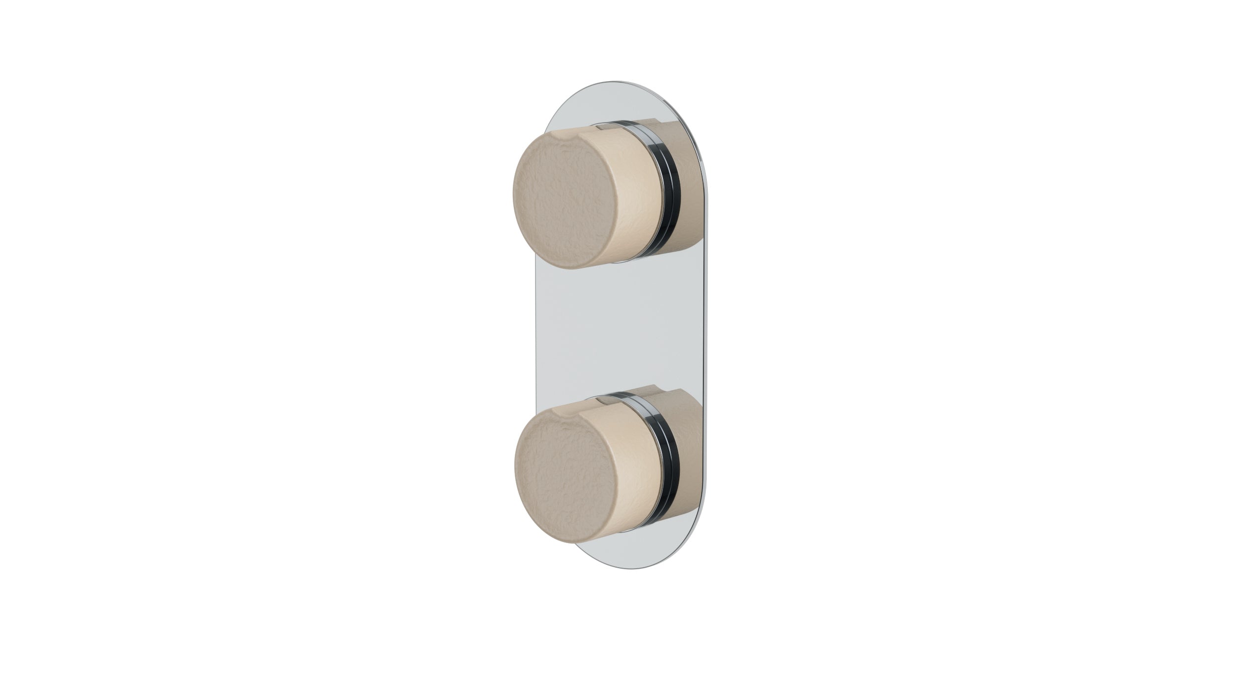 Foundry Two Handle Wall Mount Shower Trim with Groove Ceramic Knob Handles in Polished Chrome