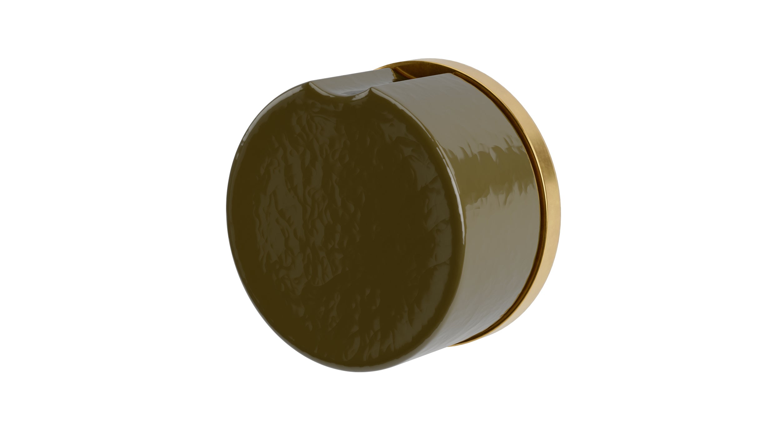 Foundry One Handle Wall Mount Diverter/Volume Control Shower Trim with Groove Ceramic Knob Handle in French Brass