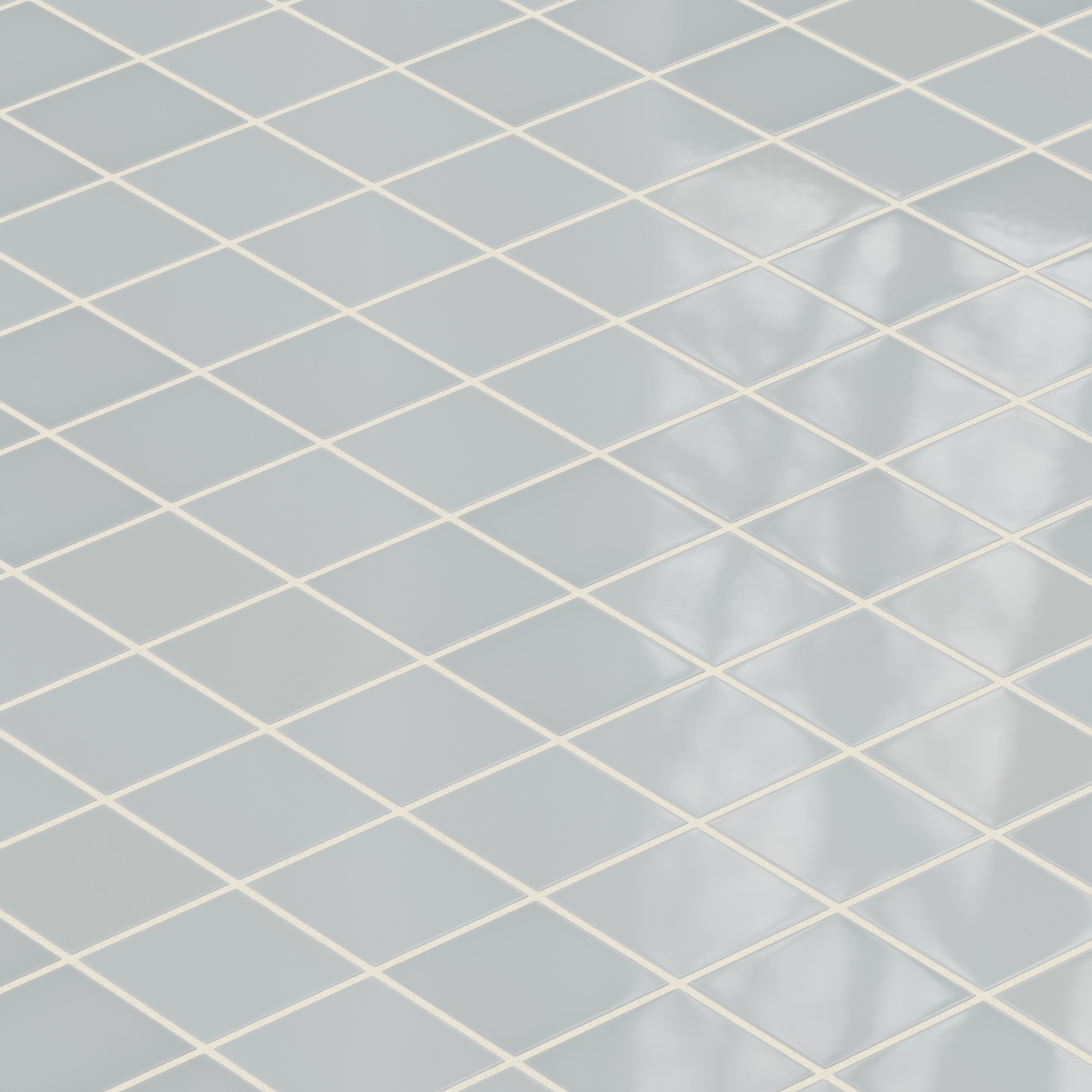 3x3 Straight Set Sheeted Natural Press Ceramic Mosaic Tile in Alberta Blue Gloss