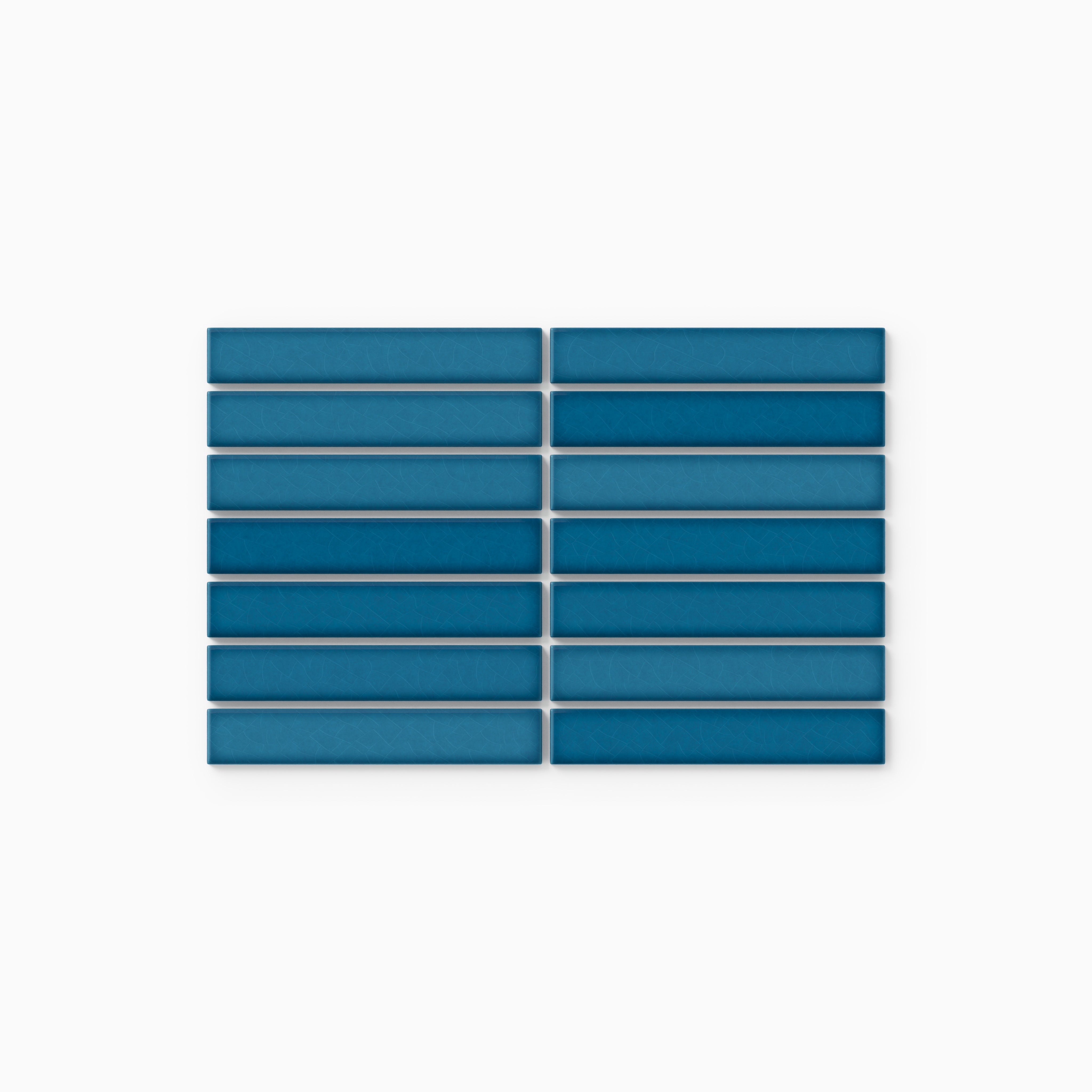1x6 Straight Set Sheeted Original Ceramic Mosaic Tile in Adriatic Sea Gloss