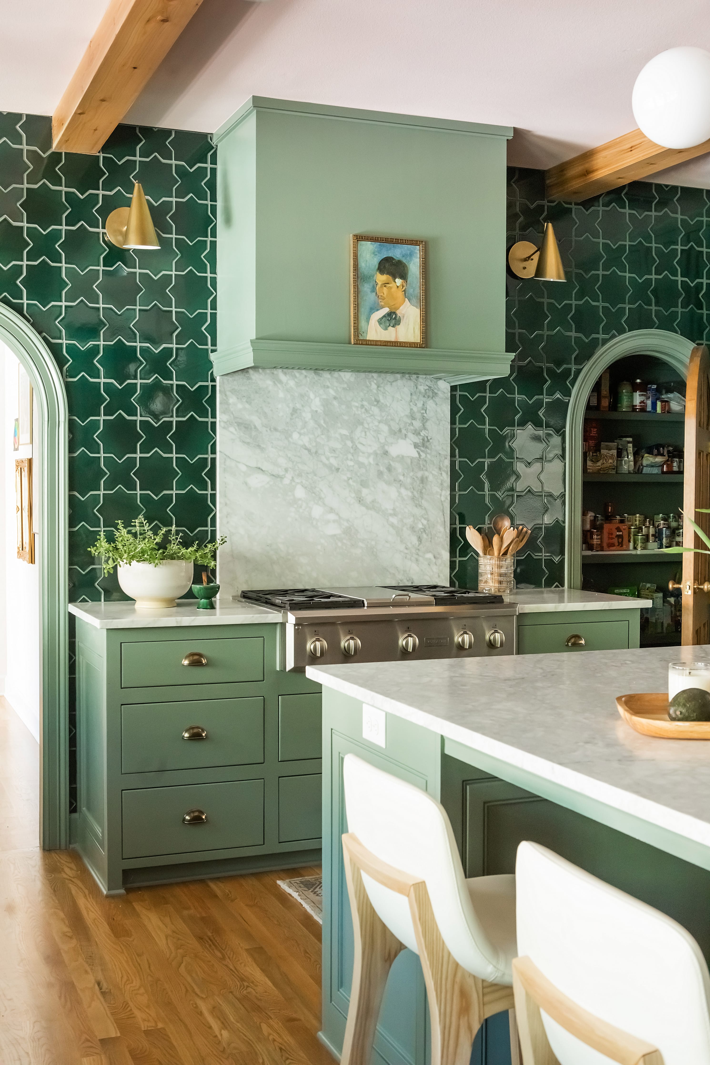 Star & Cross Original Ceramic Tile in Evergreen Gloss