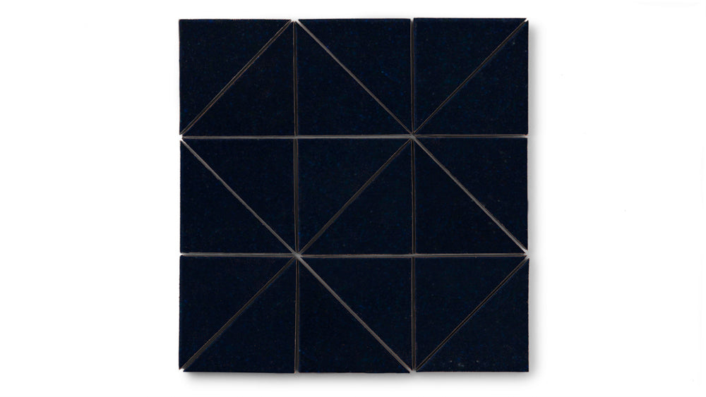4" Triangle Original Ceramic Tile in Navy Blue Gloss