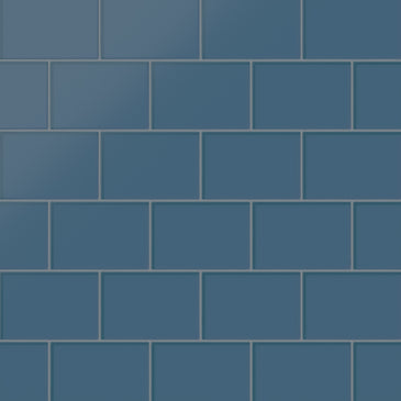 4x6 Glass Tile in Blue Jay Matte