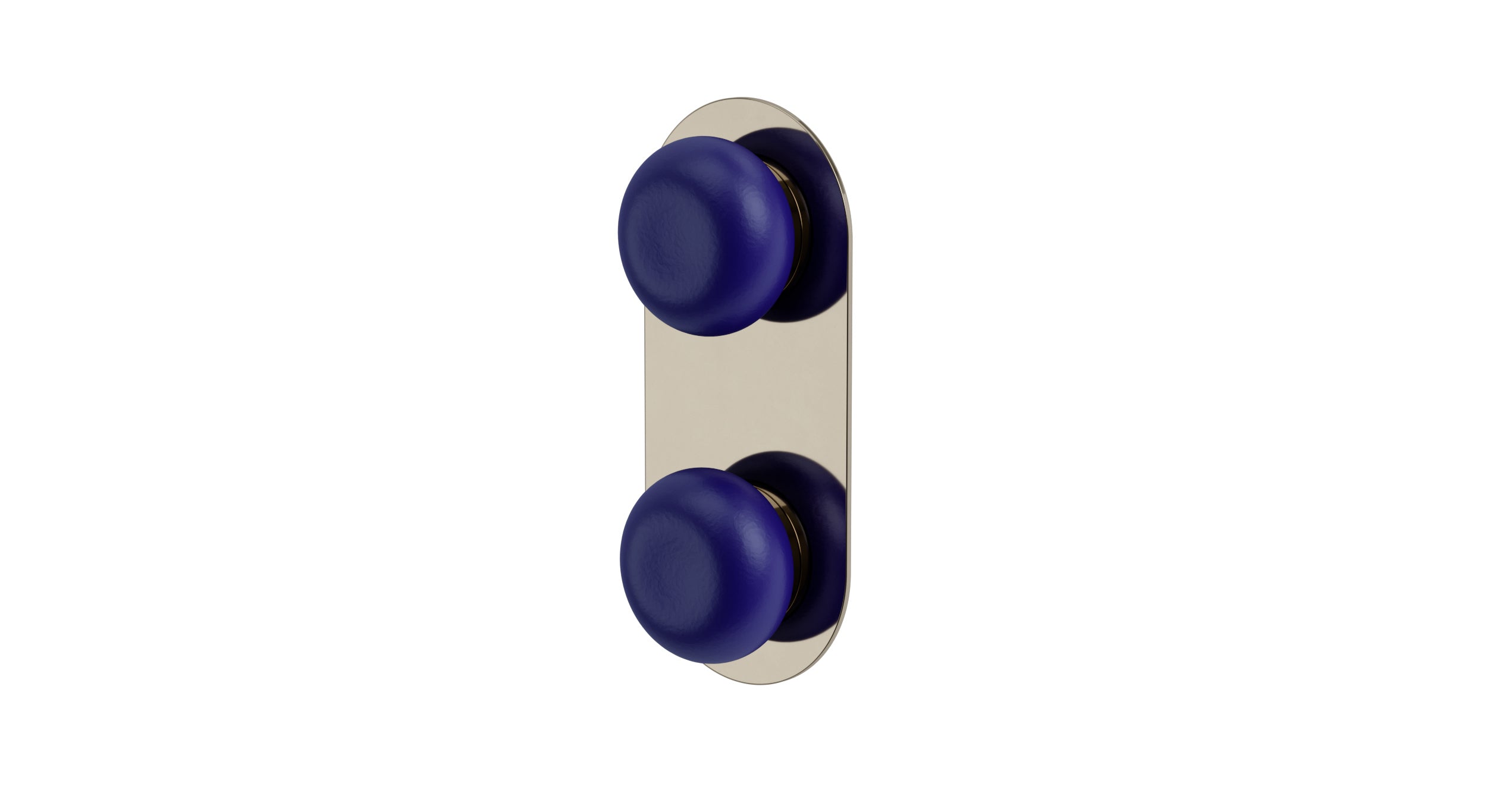 Foundry Two Handle Wall Mount Shower Trim with Pebble Ceramic Knob Handles