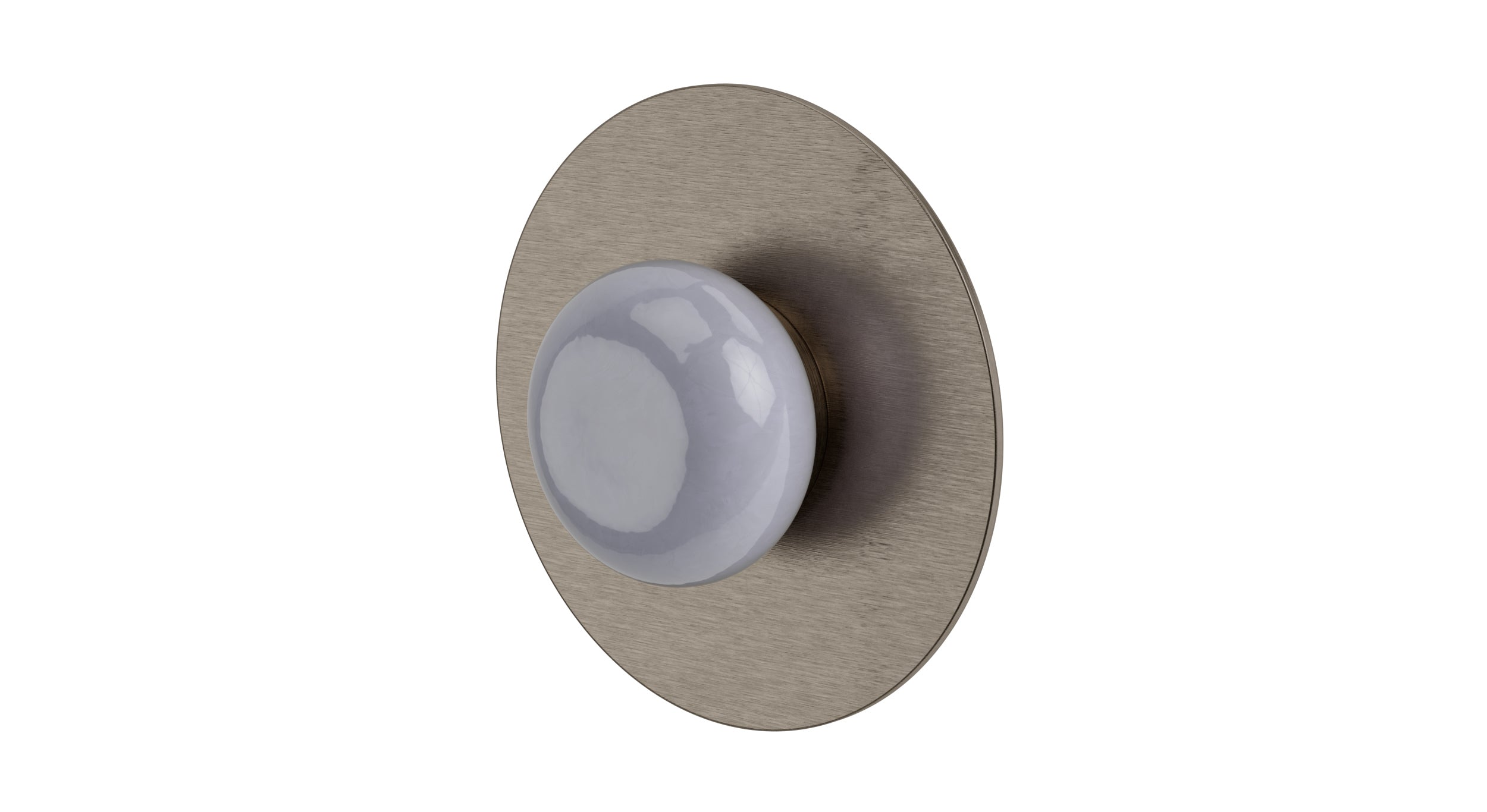 Foundry One Handle Wall Mount Shower Trim with Pebble Ceramic Knob Handle in Antique Nickel