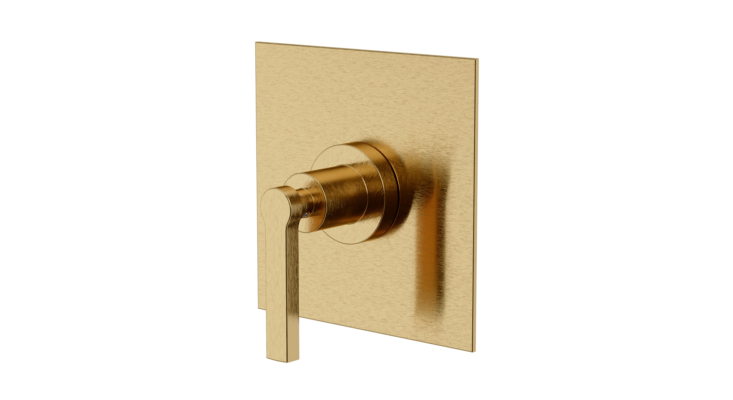 Flatiron One Handle Wall Mount Shower Trim with Linear Lever Handle in Satin Brass